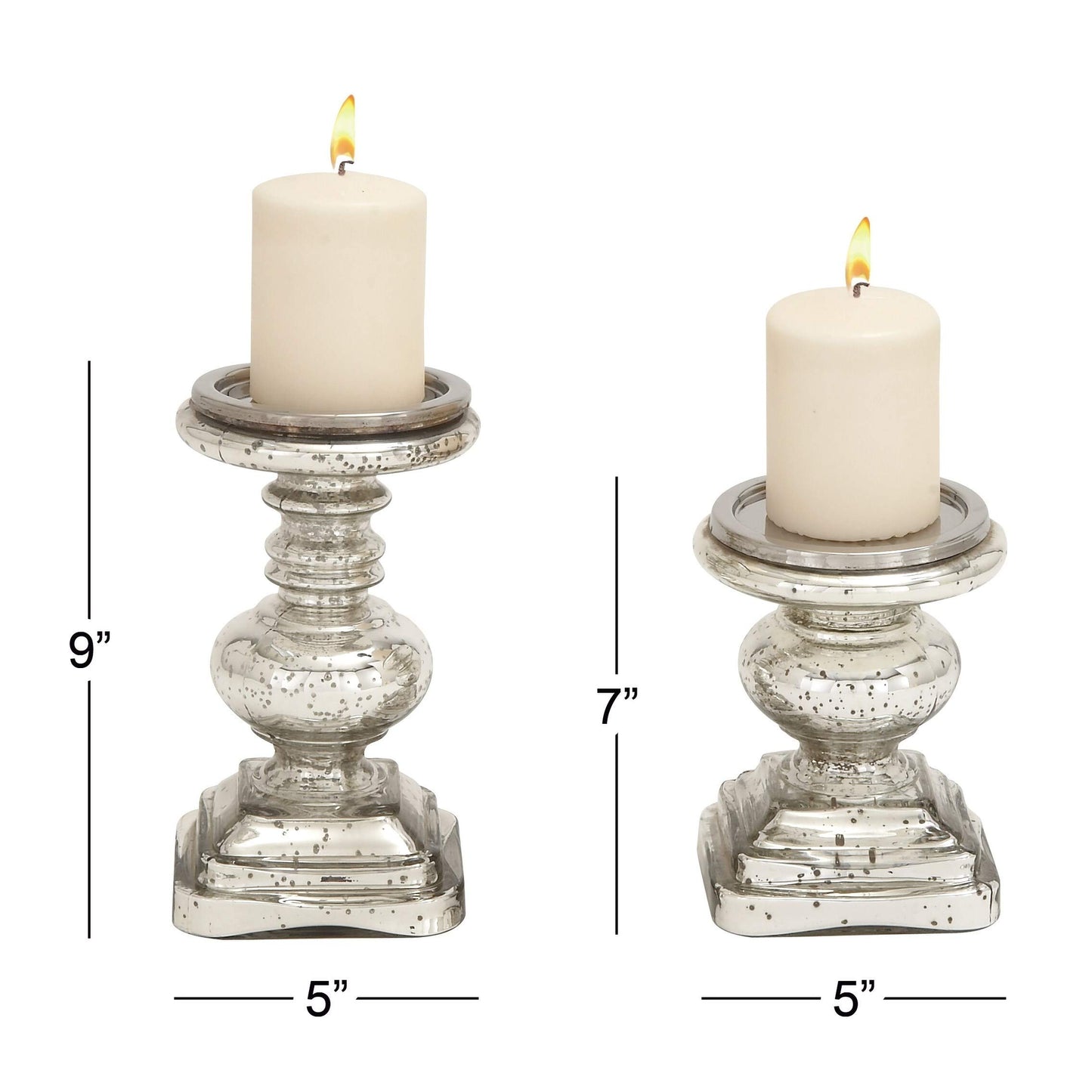 Silver-Colored Glass Candle Holders Silver Farmhouse