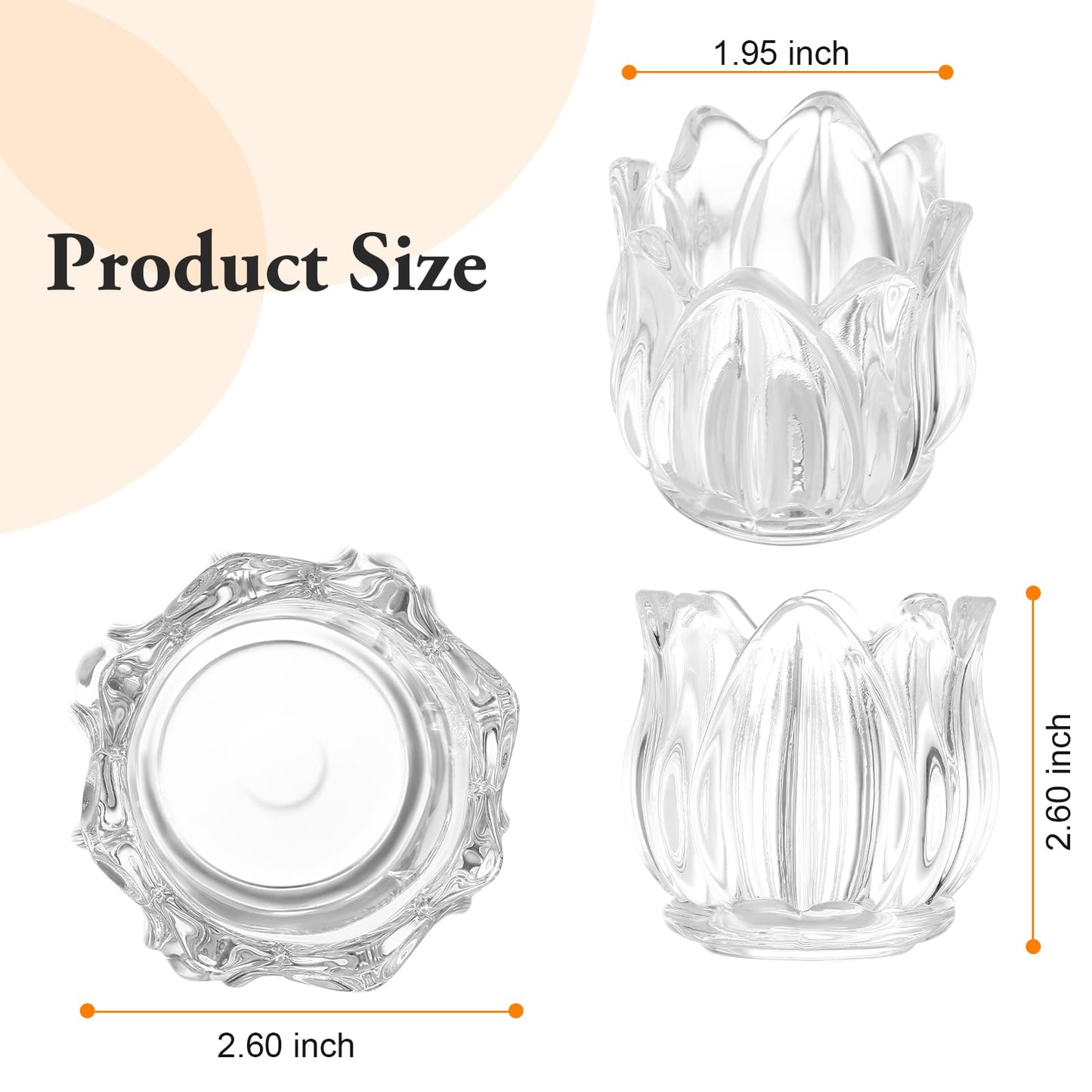 GOLDEAL 24Pcs Votive Candle Holders,Clear Thick Glass Tea Light Candle Holder Bulk,Tealight Candle Jars for Wedding Table Decor,Party Supplies,Bridal Shower,Baby Shower,Tables Centerpieces