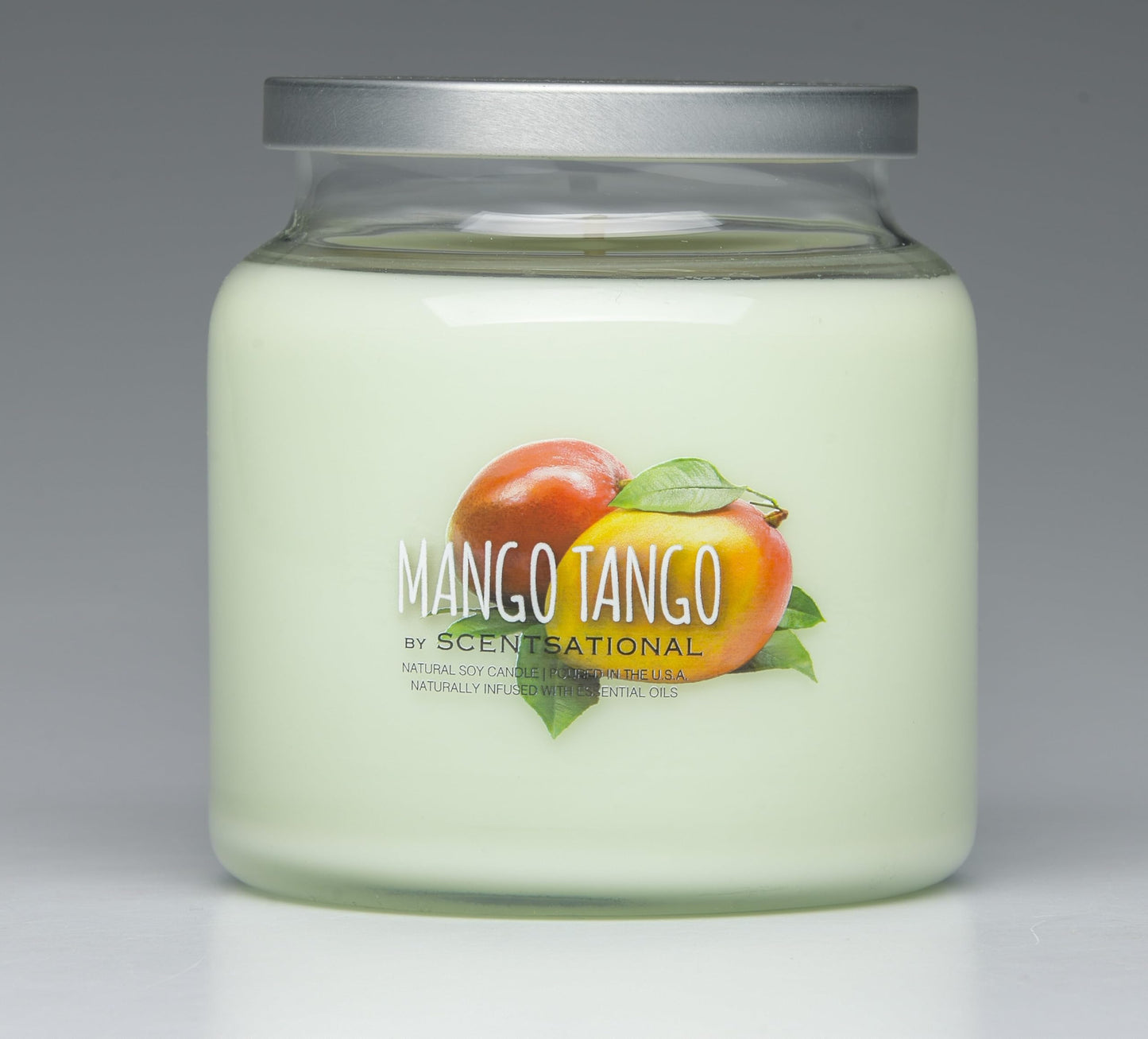 Scentsational Mango Tango Natural Soy Candle, 19 oz Glass Jar with Lid, 55-60 Hour Burn Time Poured in the USA