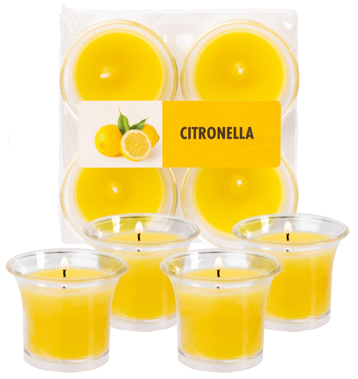 HYOOLA Clear Cup Scented Votive Candles - Lily - 12 Hour Burn Time - 4 Pack - European Made