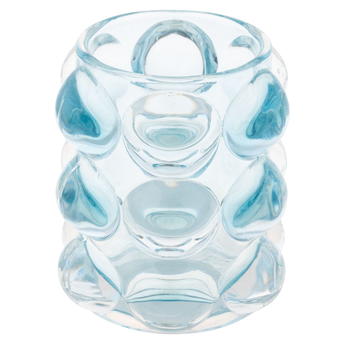 Karma, Lucia Hobnail Votive, Tea Lights Candle Holder, Glass Votive Candle Holders for Table Decorations, Baby Shower, Birthday Party, Weddings and Home Decor, Blue