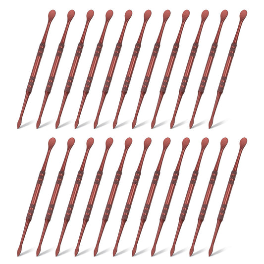 HARFINGTON 22pcs Wax Carving Tool 4.8" Double-Headed Stainless Steel Sculpture Tools Kit Modeling Engraving Sculpting Spoons for Clay Pottery Crafts Shaping, Rose Gold