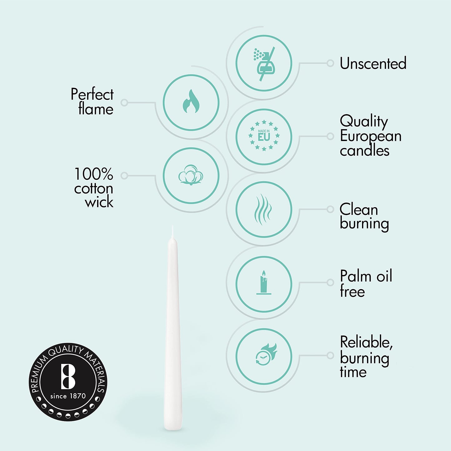 BOLSIUS Long White Taper Candles - Bulk Pack of 30 Count - 10-inch Unscented Household Candlesticks - Premium European Quality Wax - 8 Hour Long Burning Candles for Home Décor, Weddings & Parties