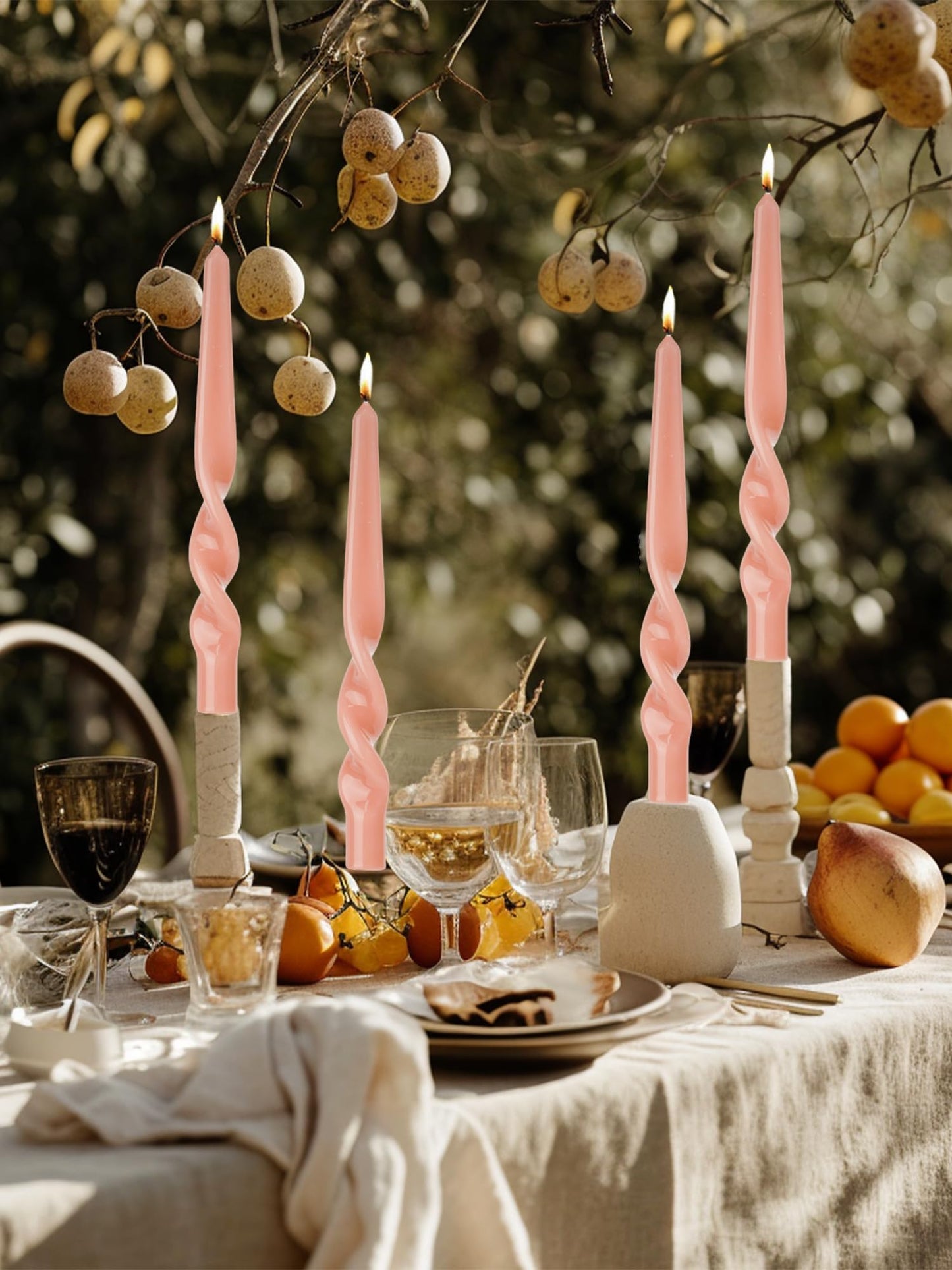 Taper Candles Twisted Candle Conical Stick Candles for Holiday Wedding Party Wax Unscented Dinner Candle Dripless,Birthday Gift Christmas Gift H 10 Inch,8pcs