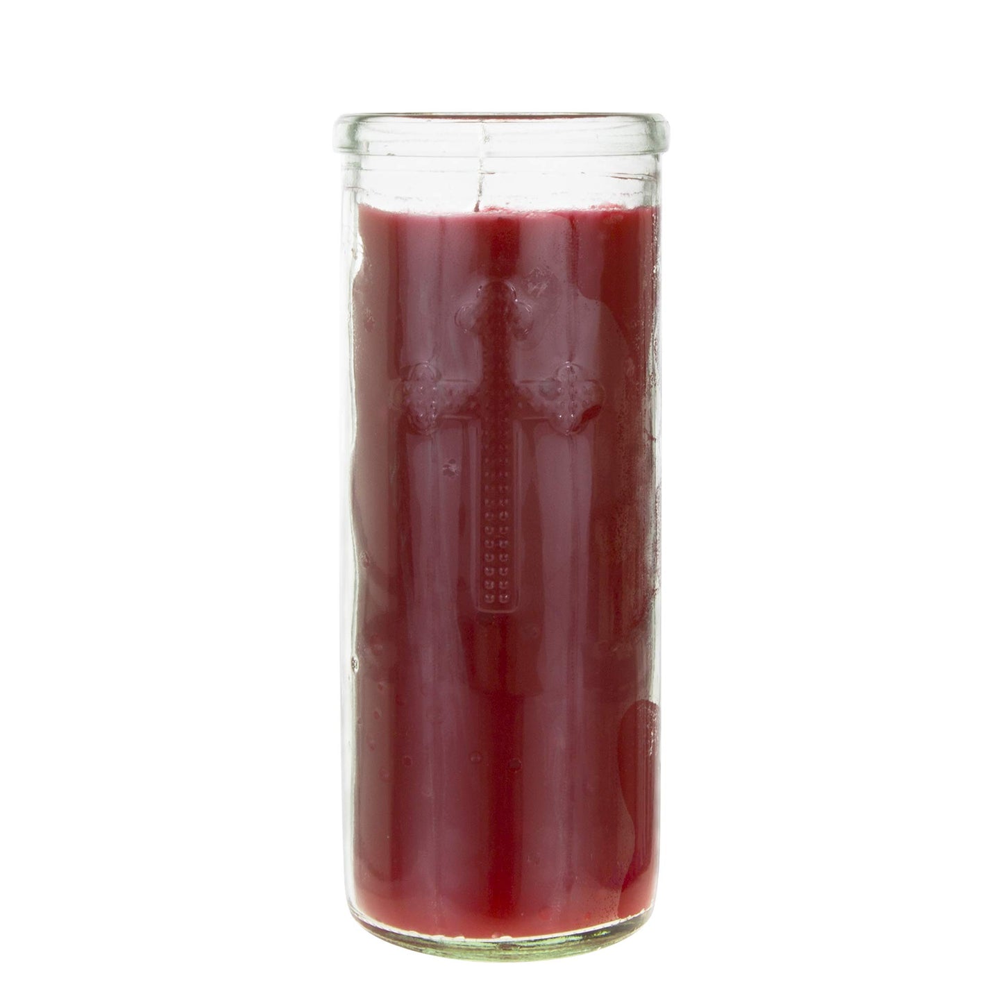 Mega Candles 6 pcs Unscented Red Dual Cross Glass Container Altagraciano Devotional Prayer Candles, Premium Wax Candle 3 Inch x 7.25 Inch, Sanctuary, Vigils, Prayers, Blessings, Religious, Memorials