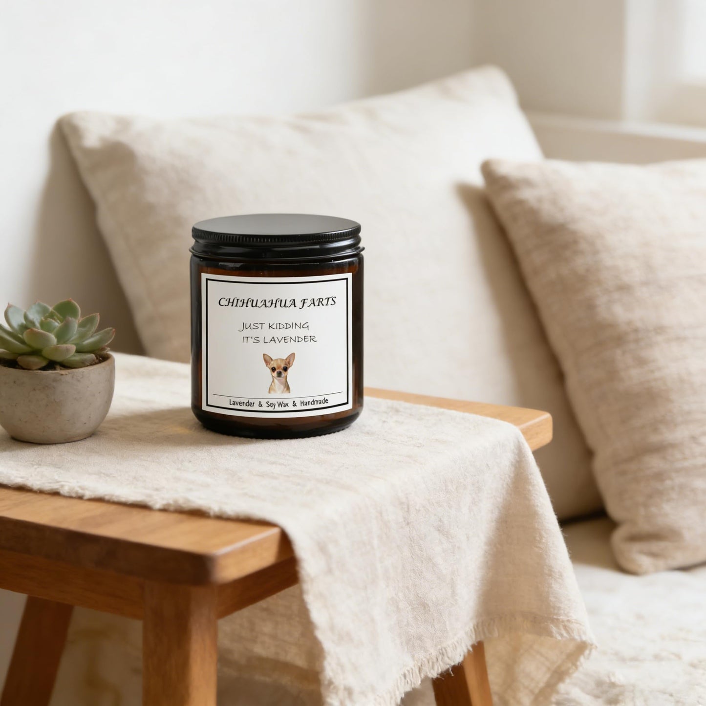 OSHINE Chihuahua Gifts,Lavender Scented Naturalsoy Candle, Long Lasting 40 Hour Burn, Perfect Gifts for Women and Dog Lovers