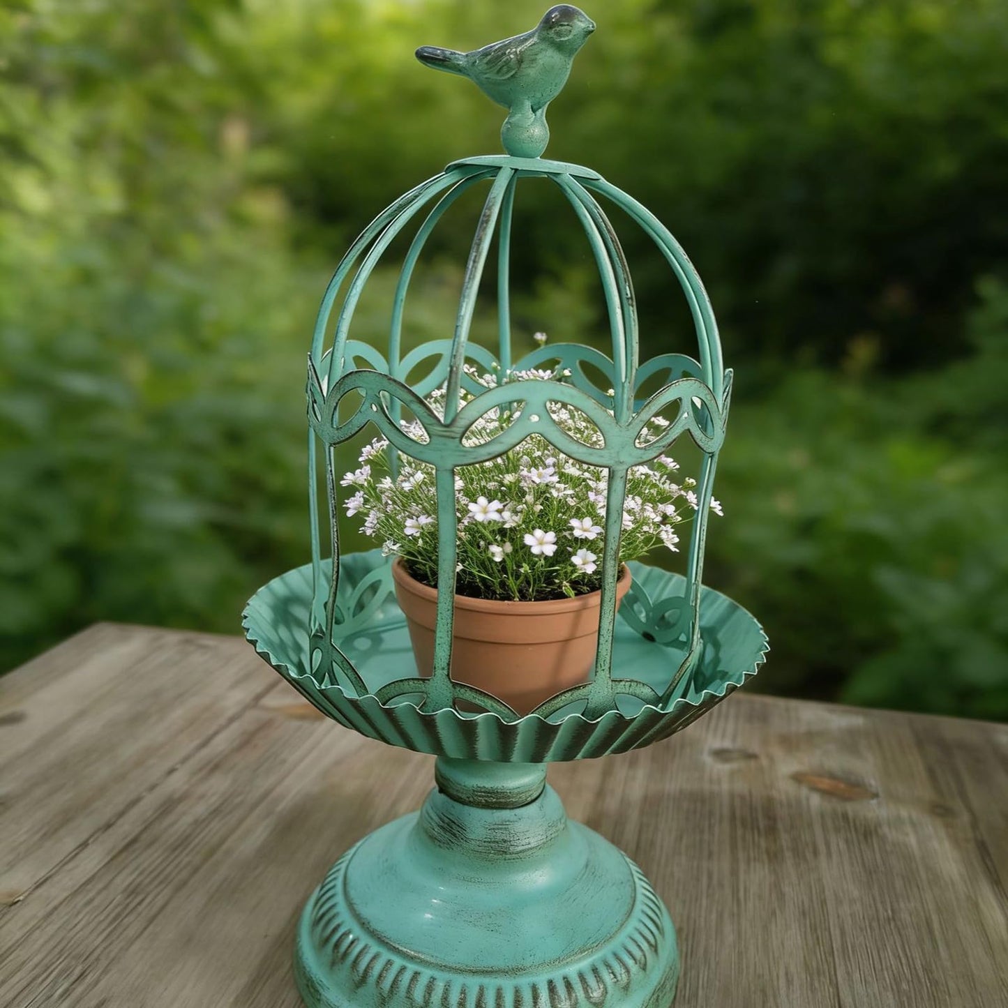 Decorative Candlestick Metal Flower Binding Birdcage Holder Desktop Ornament Home Wedding Decoration Accessories Home Gardening Accessories