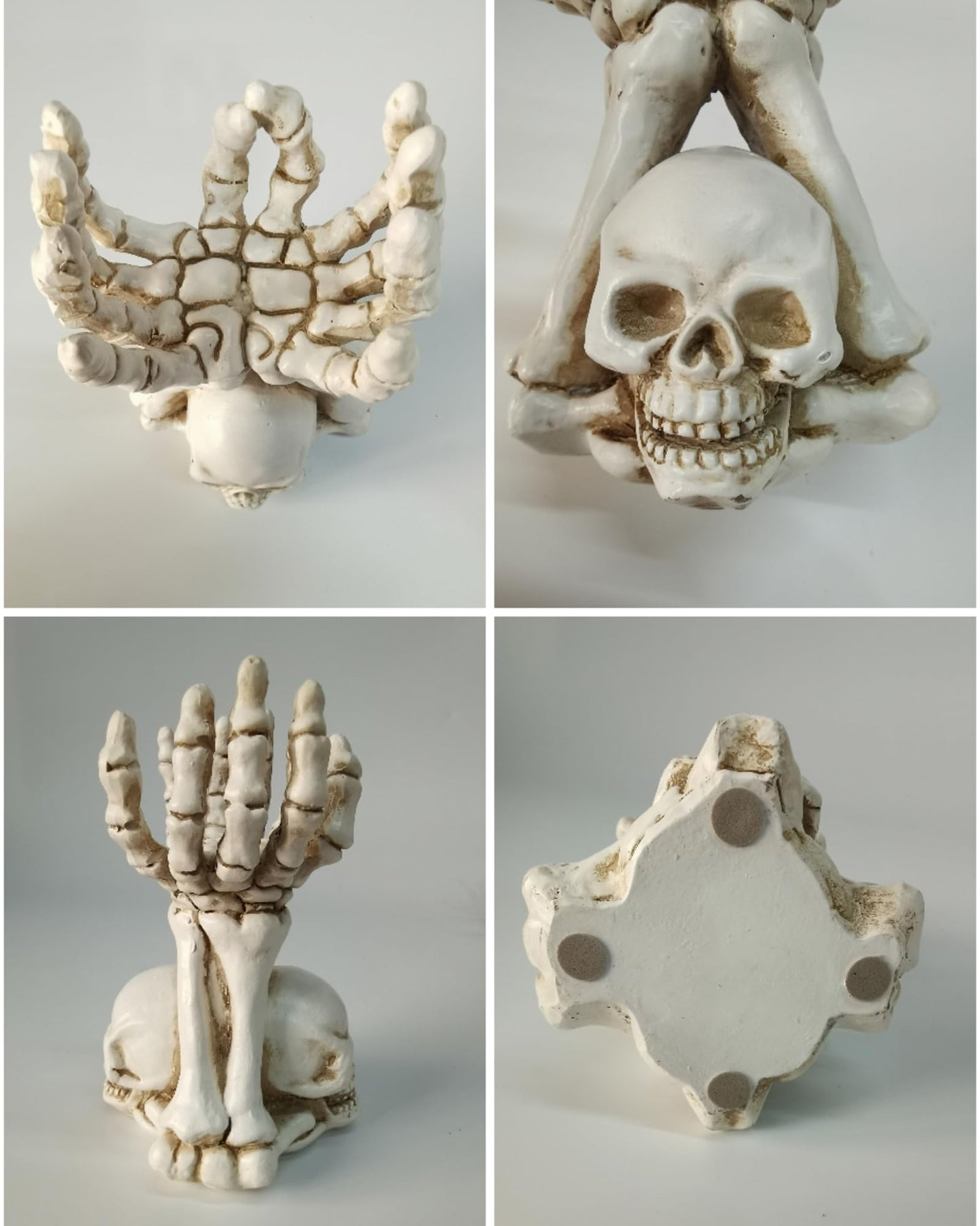 ZASEUCI Gothic Skeleton Hand Candle Holder & Jewelry Organizer Durable Polyresin Display for Taper or Pillar Candles, Dark Art Home Decor