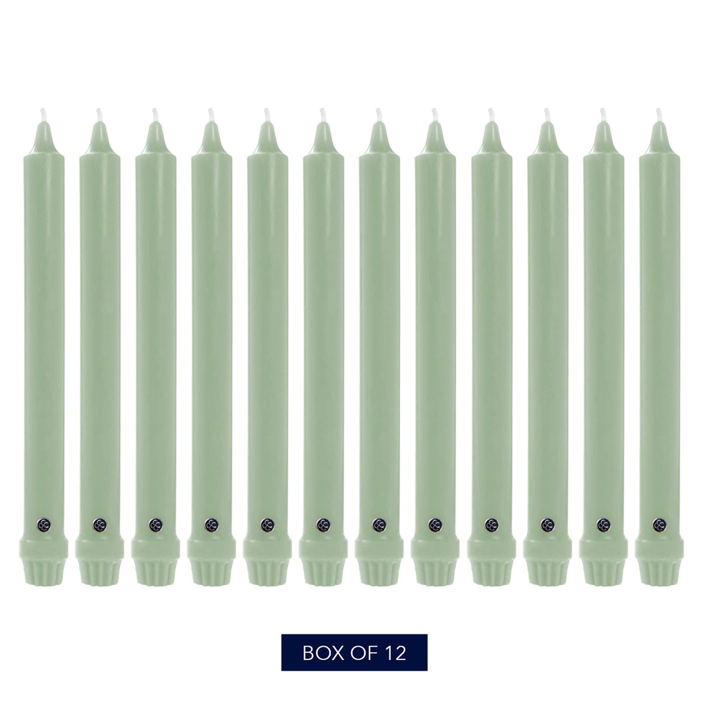 Colonial Candle Unscented Taper Candle, Classic Collection, Colonial Classic Green, 10 In, Pack of 12 - Up to 8 Hours Burn