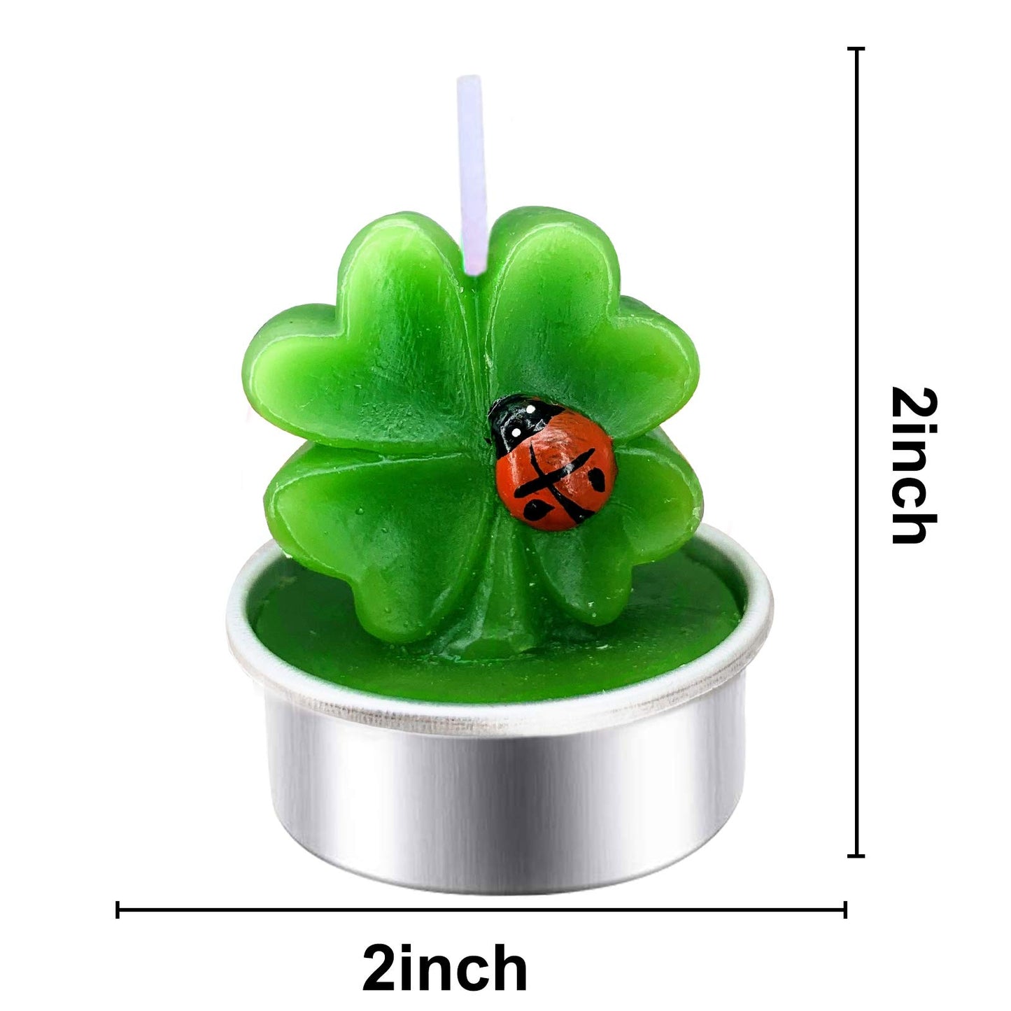 12 Pack St Patricks Day Decorations Green Tea Lights St Patricks Day Candles, Lucky Clovers Shamrocks Flameless Candle for St Patricks Day Accessories,St. Patricks Day Home Holiday Party Table Decor