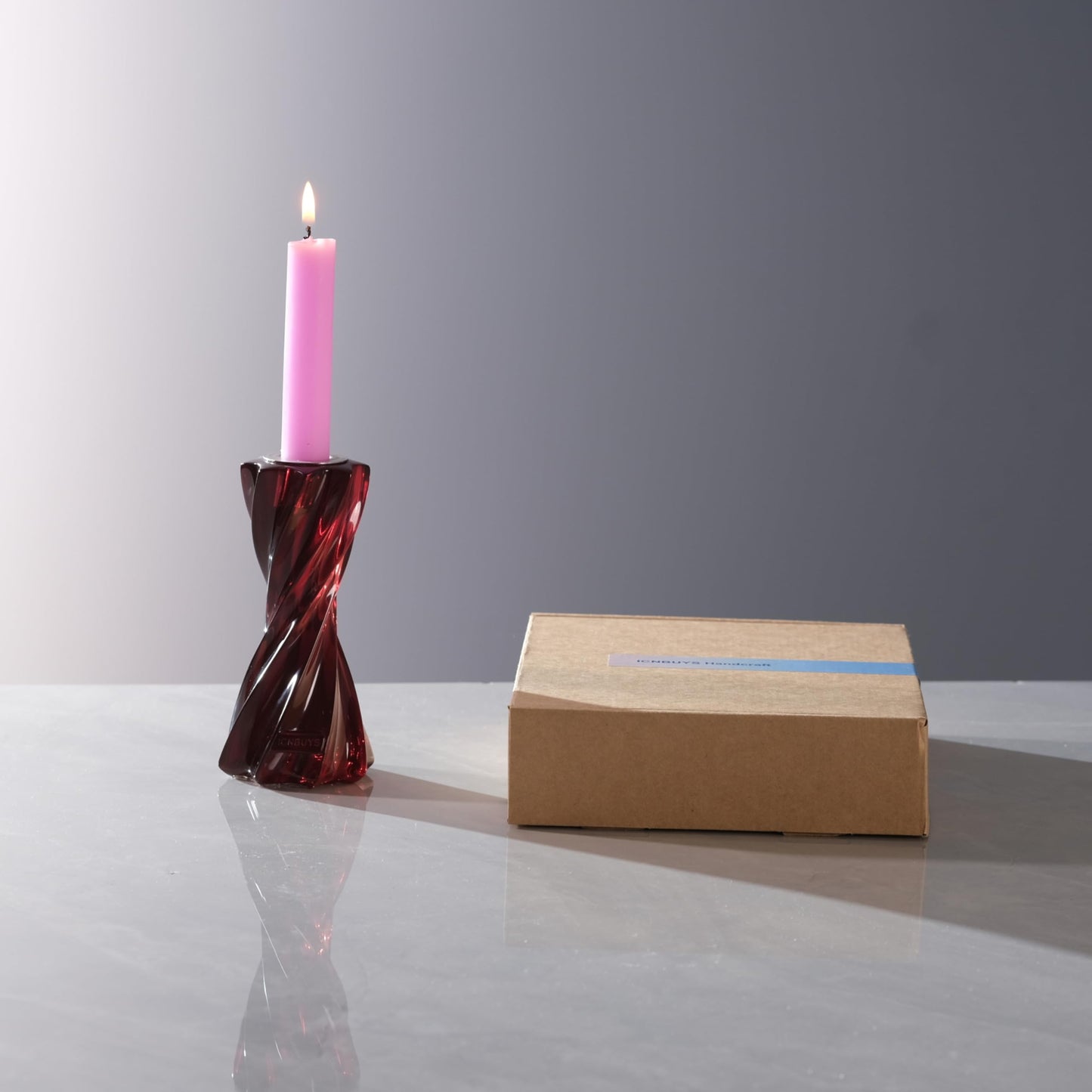ICNBUYS Twizzle Twist Candle Holder, Decorative Candle Holder for Table Display, Romantic Decoration, Unique Home Décor Aesthetic, Housewarming Gift, Candle Stand Height 5.7 inches Brown - Resin