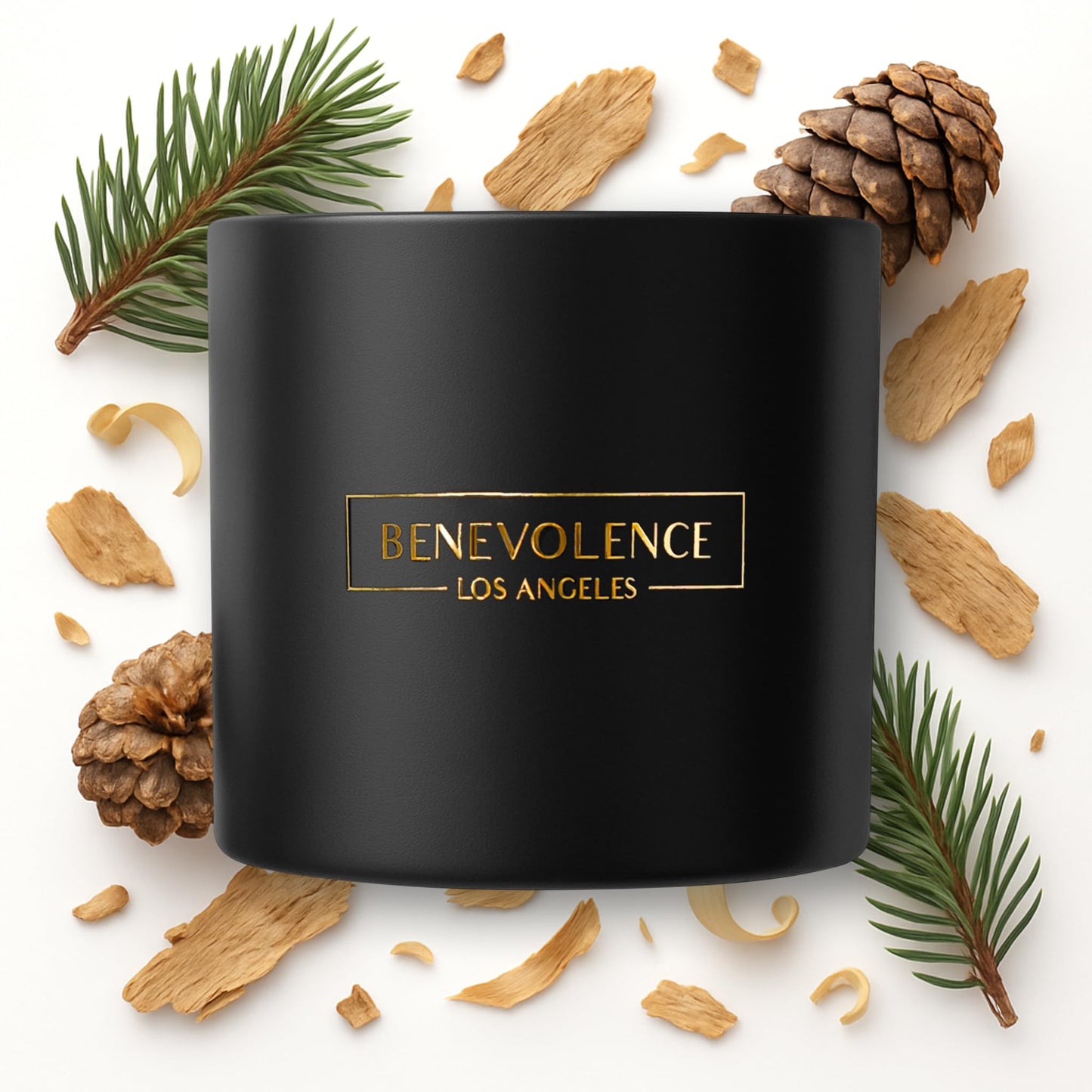 Benevolence LA Pine Wood Scented Candles | 14.5 oz Christmas Candles for Women | 45 Hour Burn Pine Scented Candles for Home | Holiday Candles | Pine Scent Aromatherapy Candles