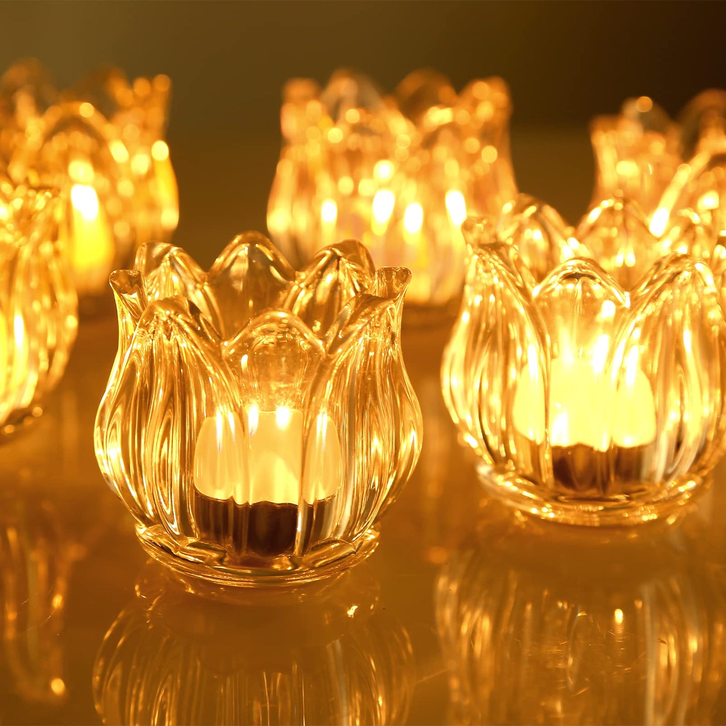 GOLDEAL 24Pcs Votive Candle Holders,Clear Thick Glass Tea Light Candle Holder Bulk,Tealight Candle Jars for Wedding Table Decor,Party Supplies,Bridal Shower,Baby Shower,Tables Centerpieces