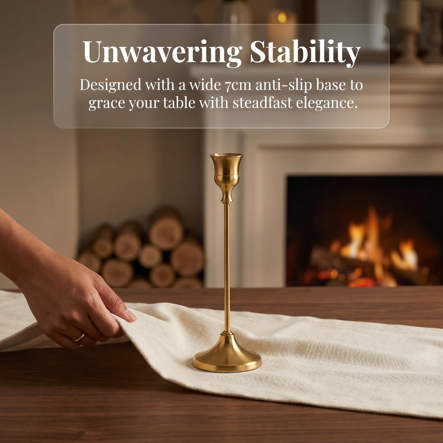 Oakernel French Gold Taper Candle Holders 4 Sets(12 Pcs) - Tall Metal Candlestick Holders for Table Centerpiece, Formal Dinner, Wedding, Fireplace Mantel Decor, Fits 3/4 Inch Thick Candles