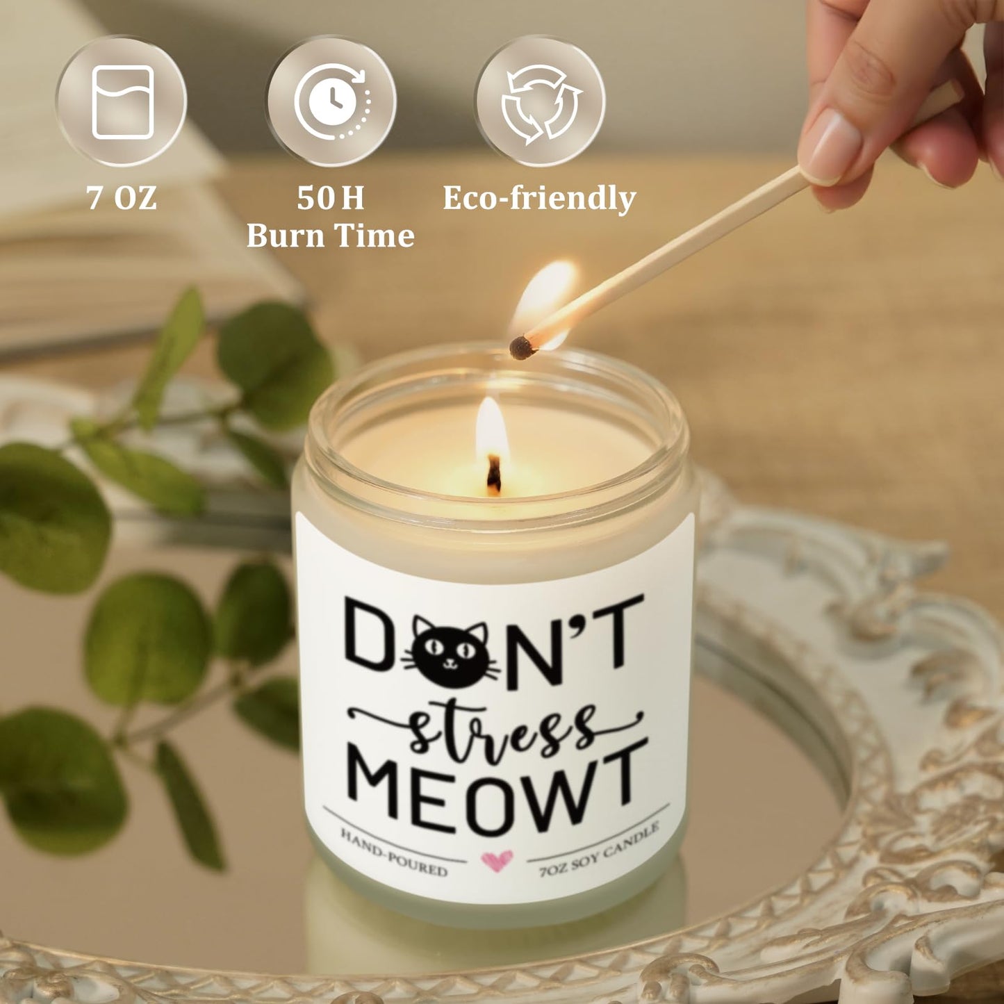 Cat Lover Gifts for Women Men, Black Cat Gifts, Mothers Day Fathers Day Birthday Christmas Gift for Cats Mom/Dad, Lady, Girls, Boys, Anxiety Relief Cats Themed Decor