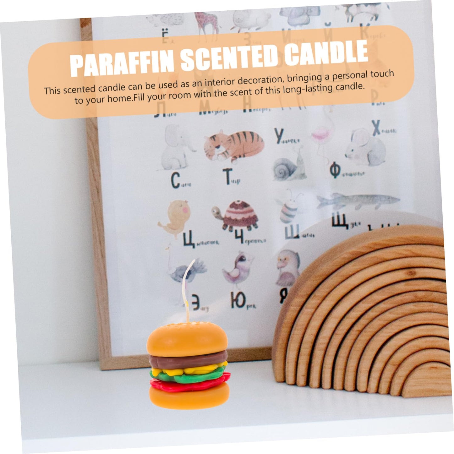 JHKNNK Burger Shaped Scented Candle Mini Paraffin Wax Tealight Candle Decorative for Home Décor and Birthday