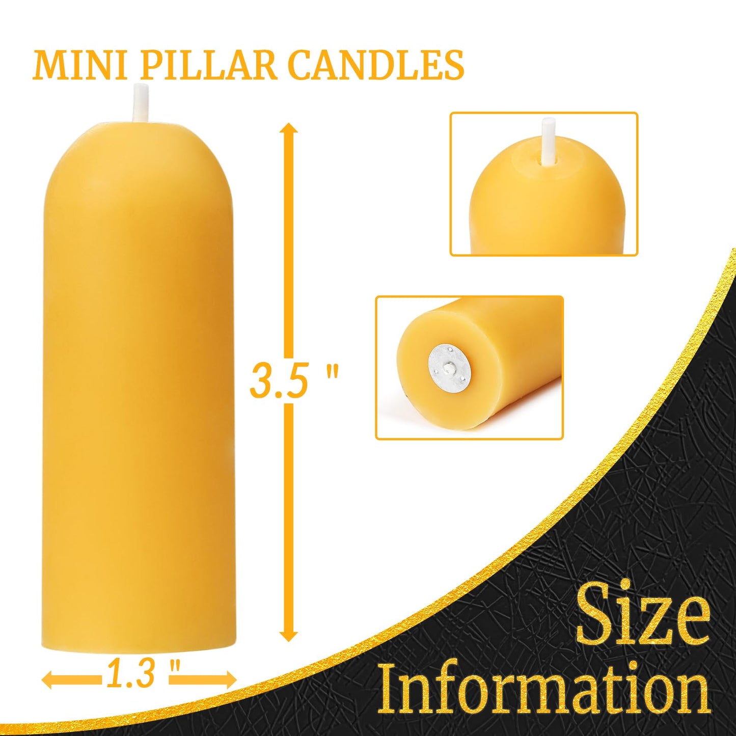16 Packs Natural Beeswax Pillar Candles,8 Hour Long Burn Time Emergency Candles - Unscented,Smokeless and Dripless Candles for Home, Camping, Outages Lighting ﻿