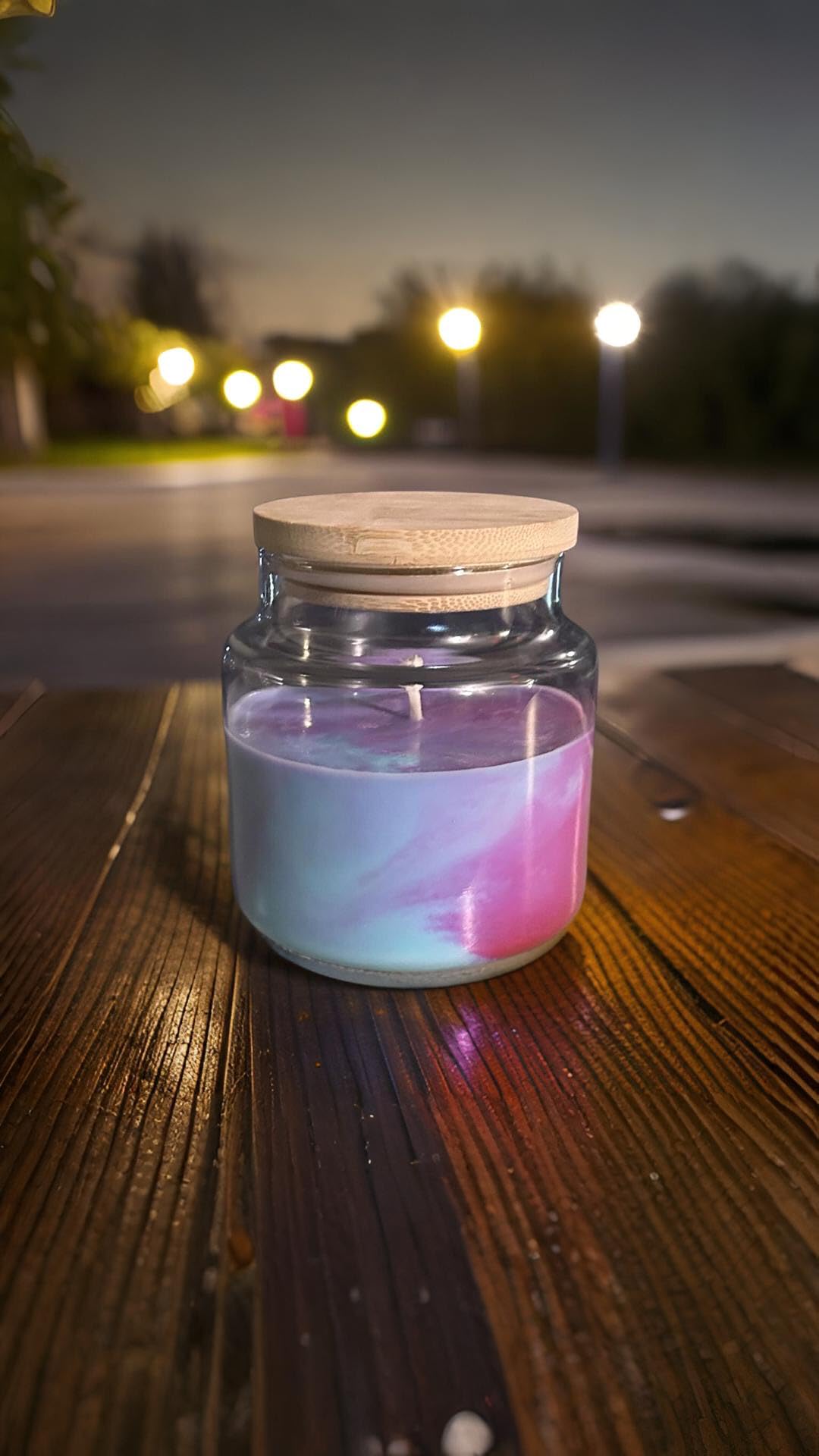 Luxury Cotton Candy Candle | The Candle Stop Shop | 100% Soy | CocoaButter Cashmere Scented | Decorative Scented, Baby Blue, and Pink