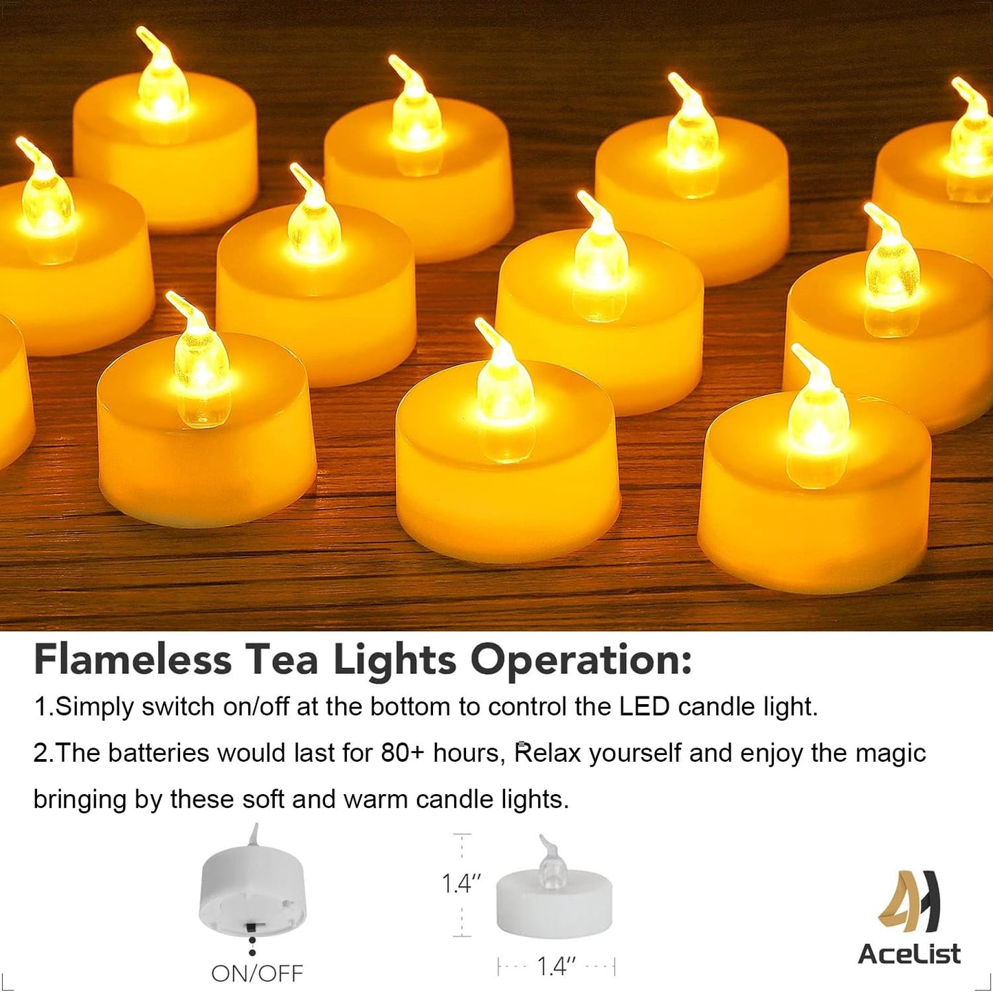 AceList 30 PCS Luminary Bags with 30 PCS Flameless Candles Tea Lights for Wedding, Birthday, Party, Christmas Decorations(Fireworks)