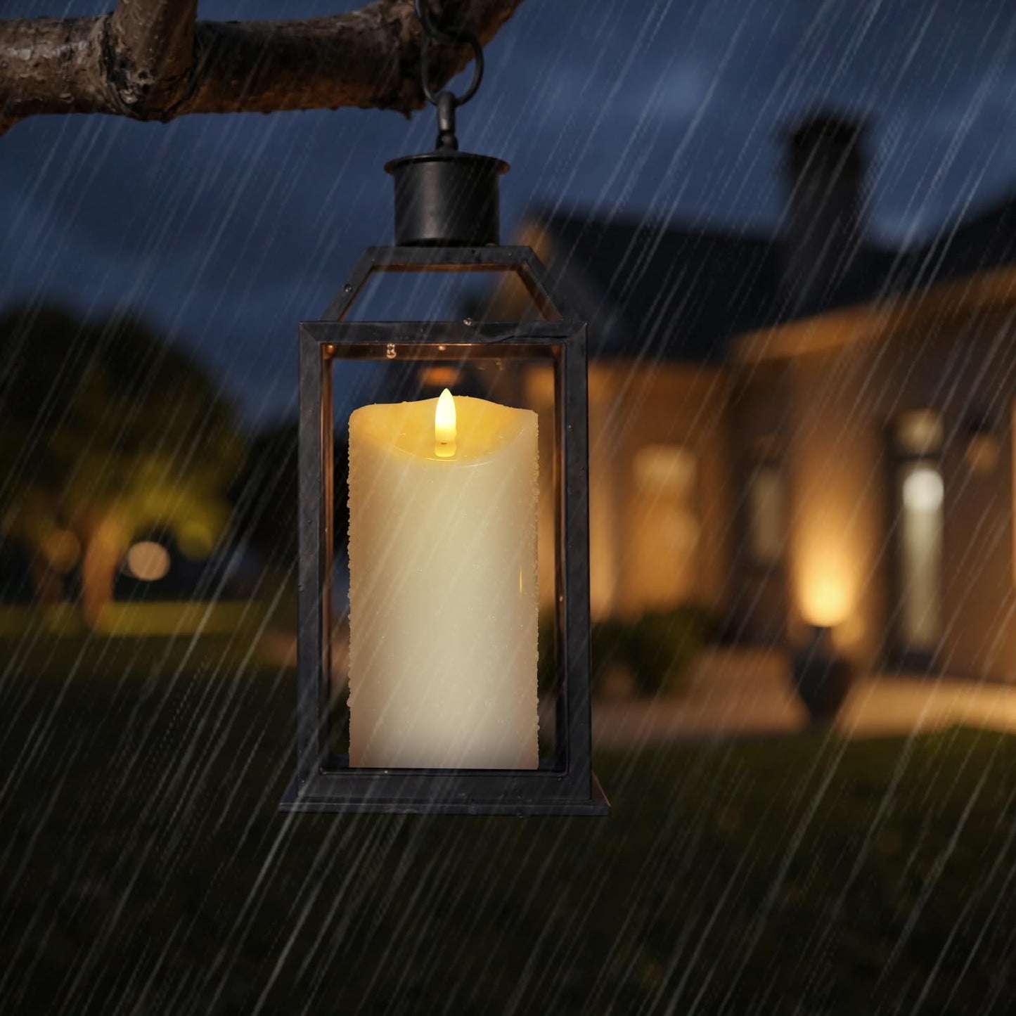 Outdoor Flameless Candles with Remote Timer - Waterproof Realistic Flickering LED Pillar Electric Battery Operated Fake Candle for Home Patio Wedding Fireplace Decor - Ivory 3 Pack (D3”H4”6”8”)