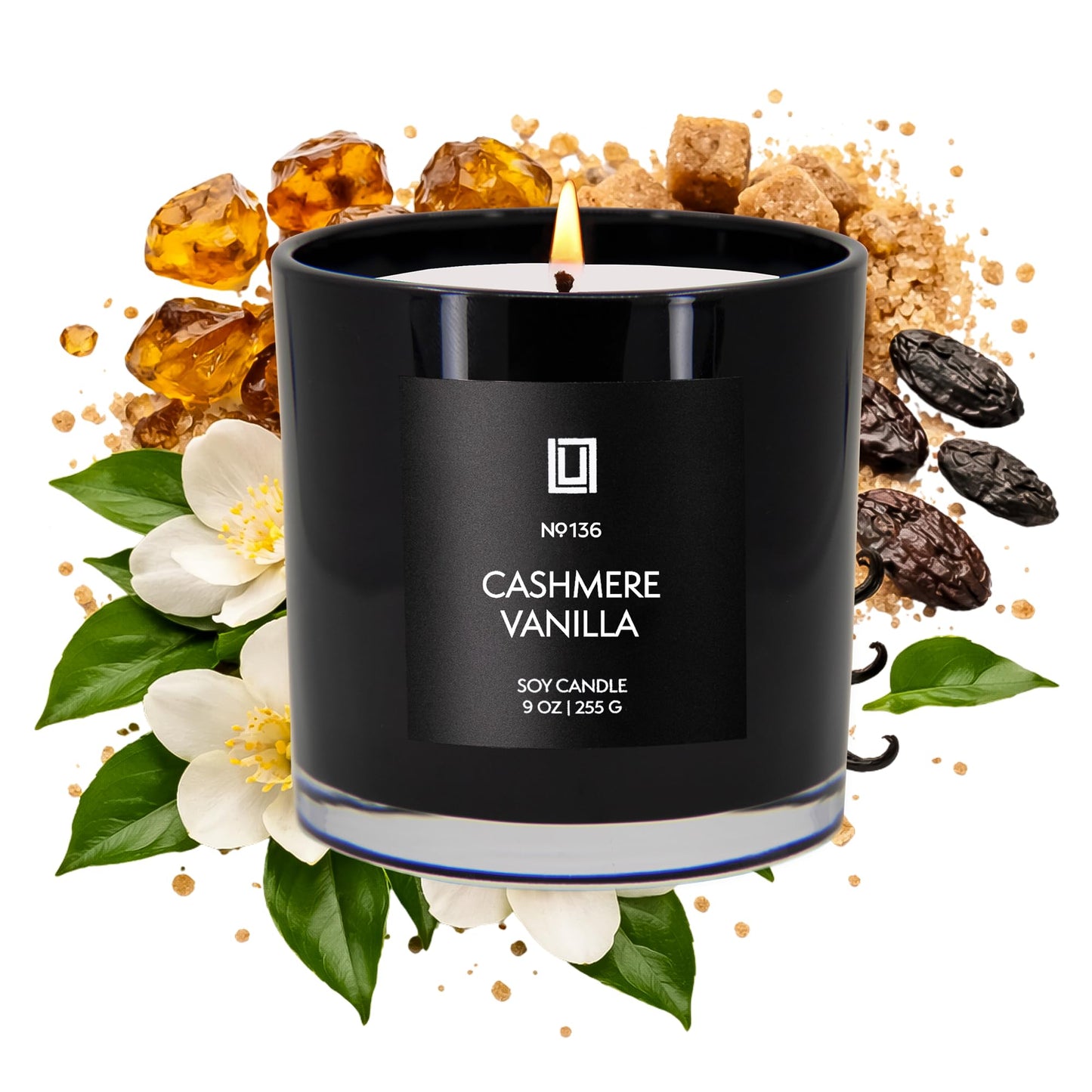 Lulu Candles | Cashmere Vanilla | Scented Soy Candle | Sweet Vanilla Fragrance - Perfume Inspired | Luxury Jar Candle | Highly Scented Long Lasting Candle | Home Fragrance Gift (9 Oz.)