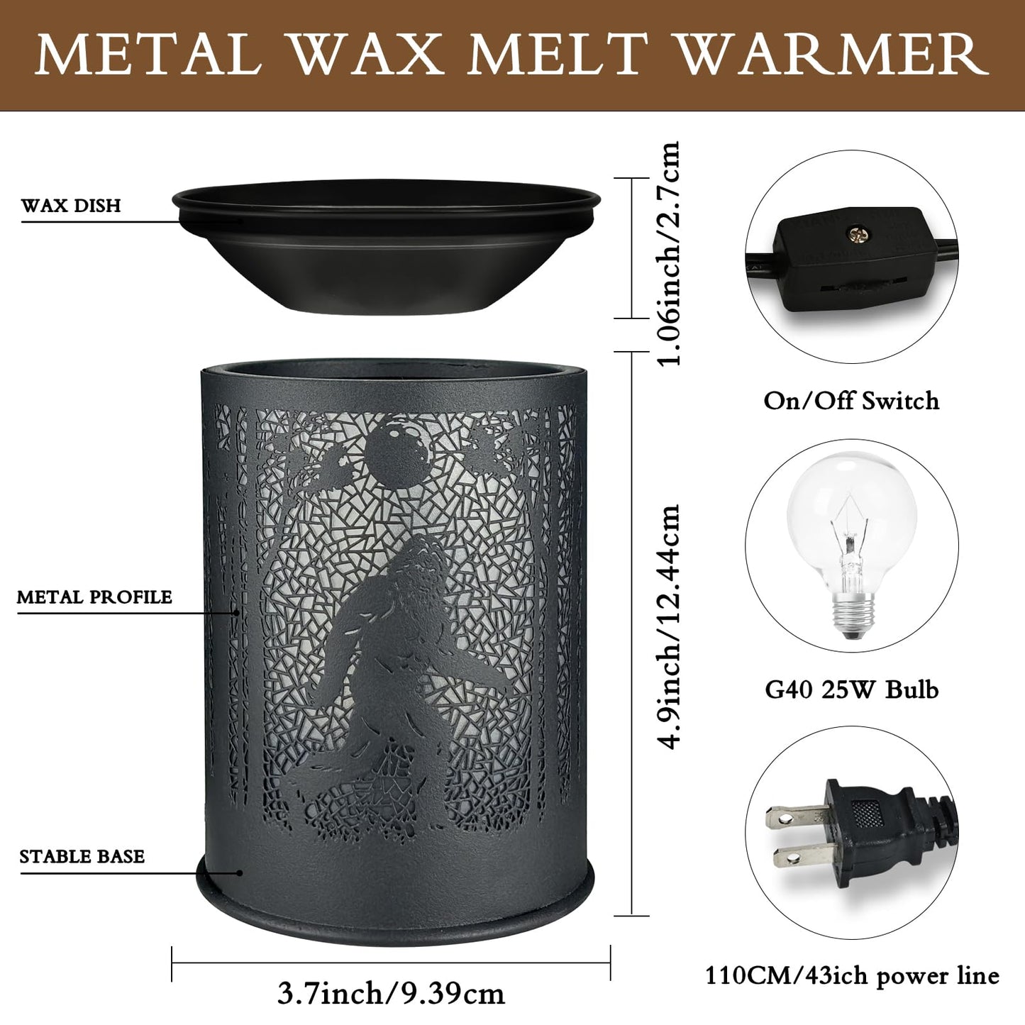 scentsy Wax Warmer for Scented Wax melt Warmer Wax Melter for Candle Making lamp Candle Warmer Plate Oil Burner for Home Decor and Gifts for Holiday （Bigfoot/Mythological Animal）…