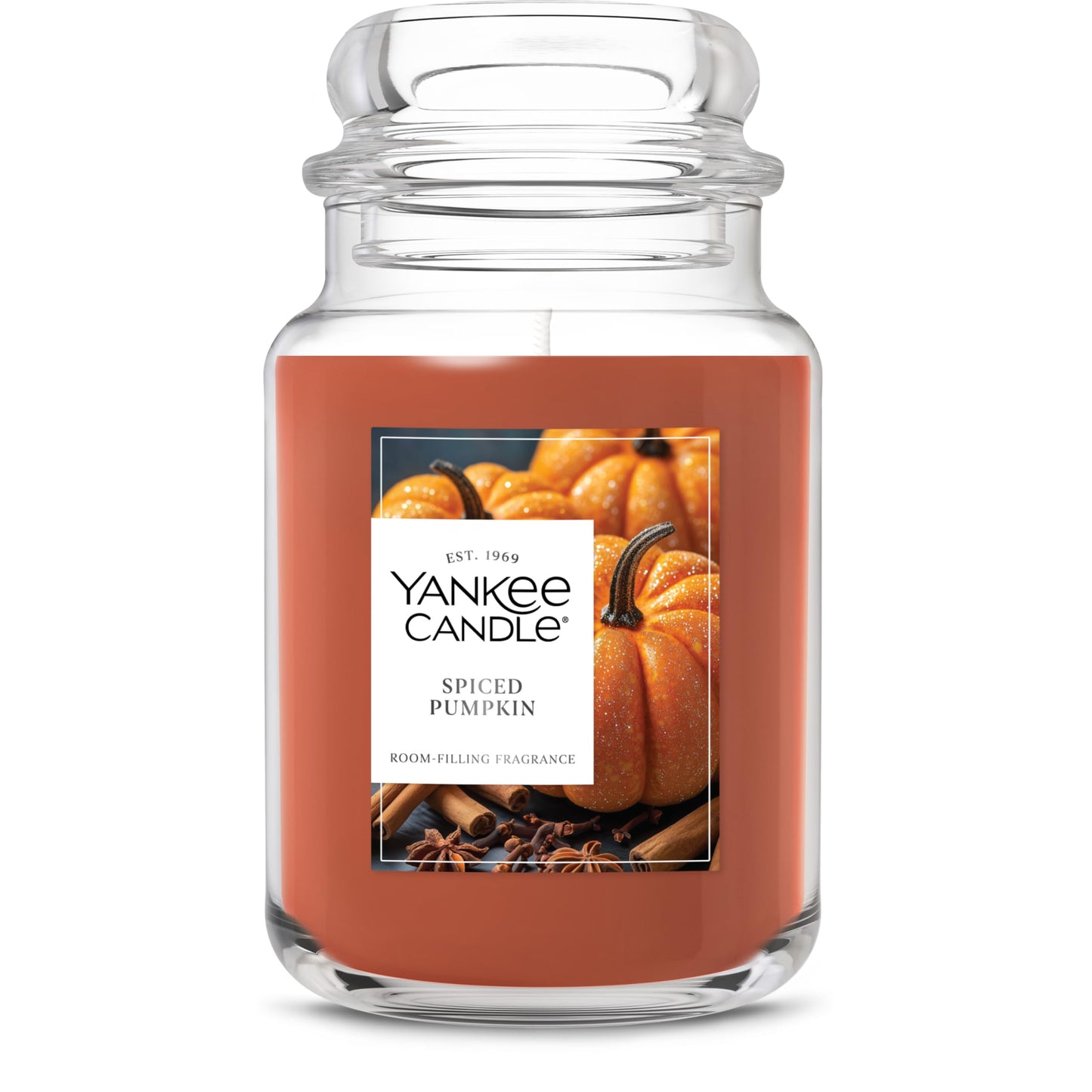 Yankee Candle Spiced Pumpkin, Fall Scented Candle, 22oz Large Jar with up to 150 Hour Burn Time, Giftable