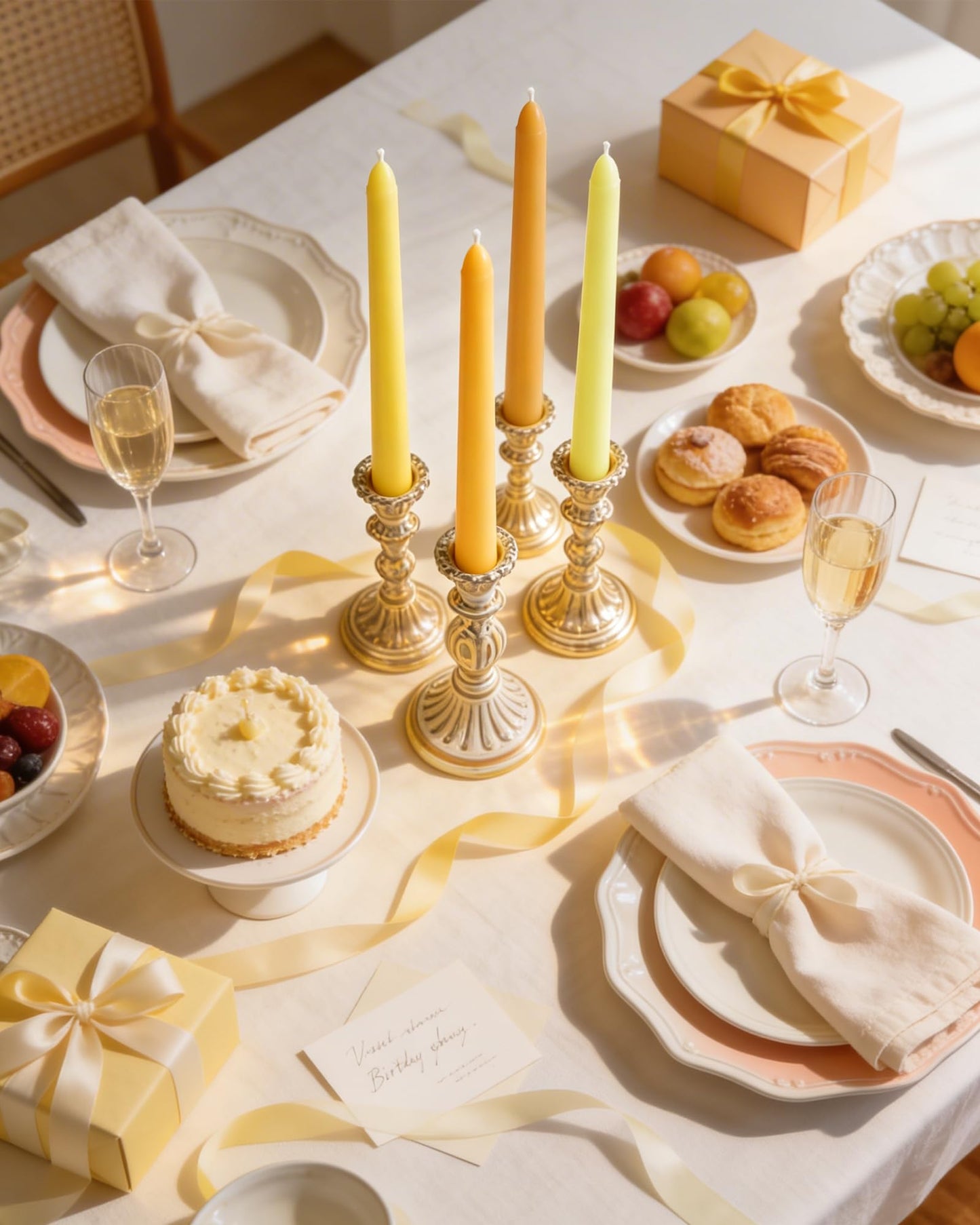 Viyffo Taper Candles 10 Inch Yellow 12 Pack Unscented, Smokeless Long Tall Tapered Candlesticks Wedding Home Decor Dinner Natural Color Series