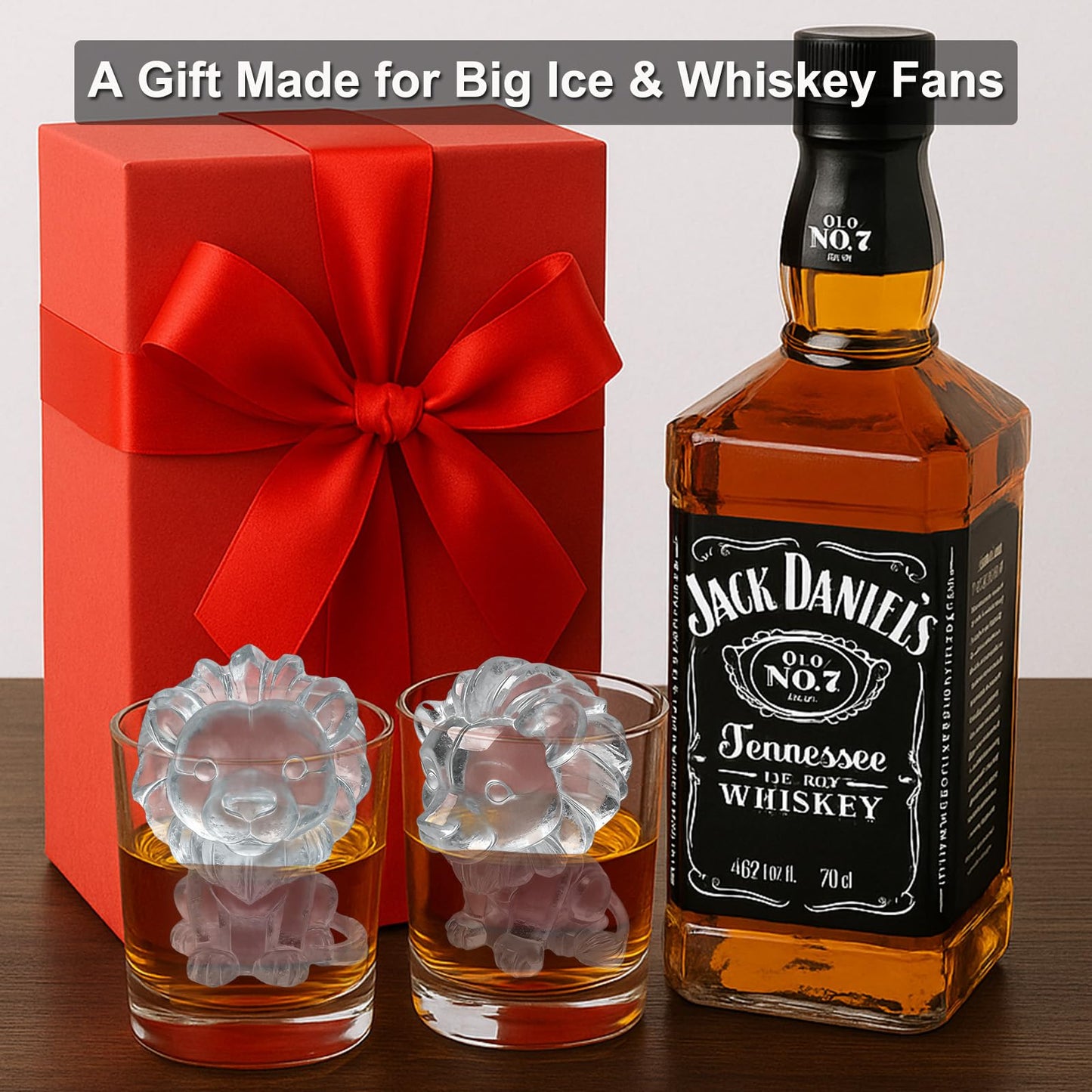 SIUPER 3D Lion Ice Cube Silicone Molds Tray for Whiskey, Cocktail, Drink, Bar; Rich Details. Fun Animal Mold for DIY Craft Taba Squishy Chocolate Soap Candle Resin Gift for Women Girls Boys; 2 Pack