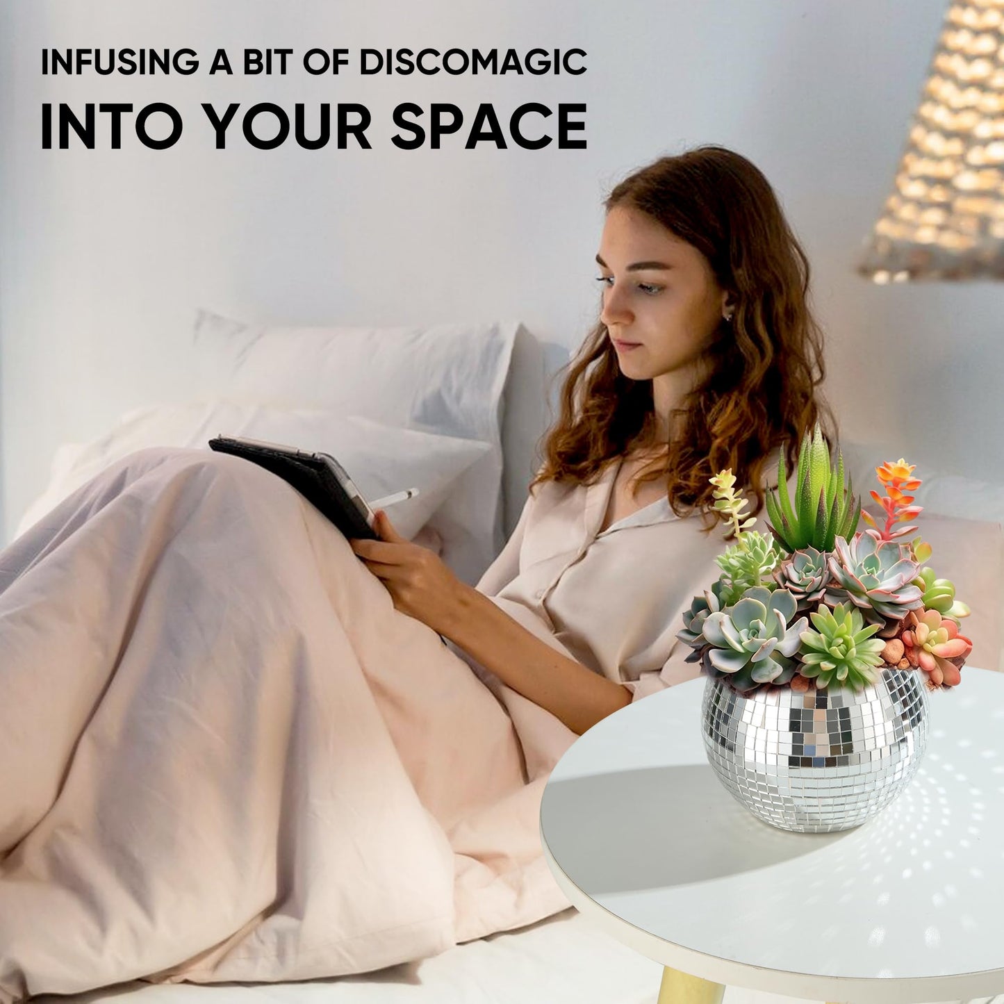 6 Pcs Disco Ball Vase Disco Ball Planter for Centerpieces Disco Ball Decor Flower Vase with Silver Mirror Glass for Wedding, Birthday, Party (3" X 4")