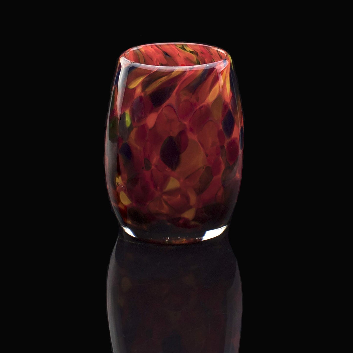 Totally Blown Glassworks Votive Candle Holder, Tea-Light, Handmade Blown Glass, Accent Vase, Centerpiece, Home Decor, Artist Dehanna Jones, Seattle, WA. (Red MM Ladybug)