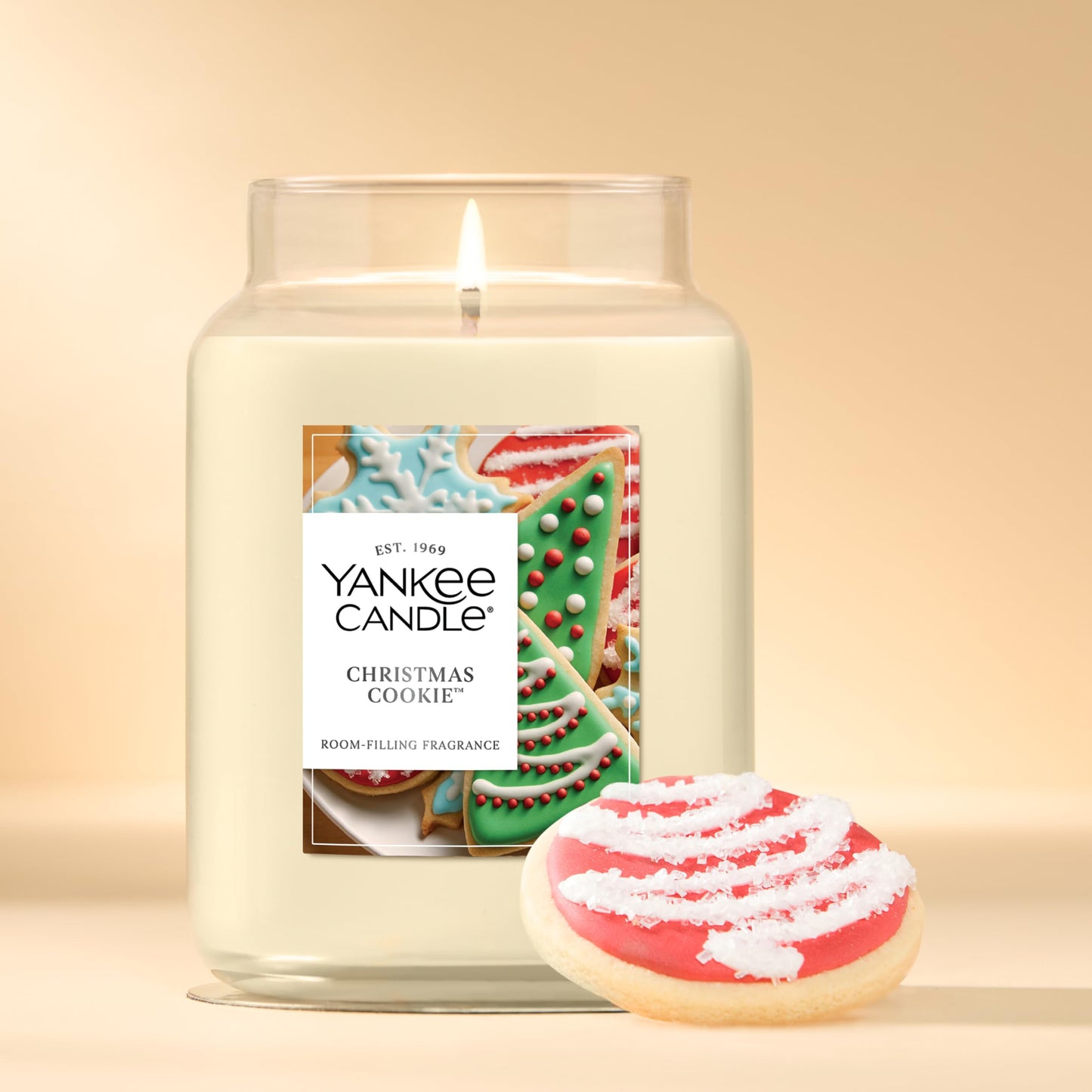 Yankee Candle Christmas Cookie Scented Candle, 22oz Large Jar with up to 150 Hour Burn Time, Giftable