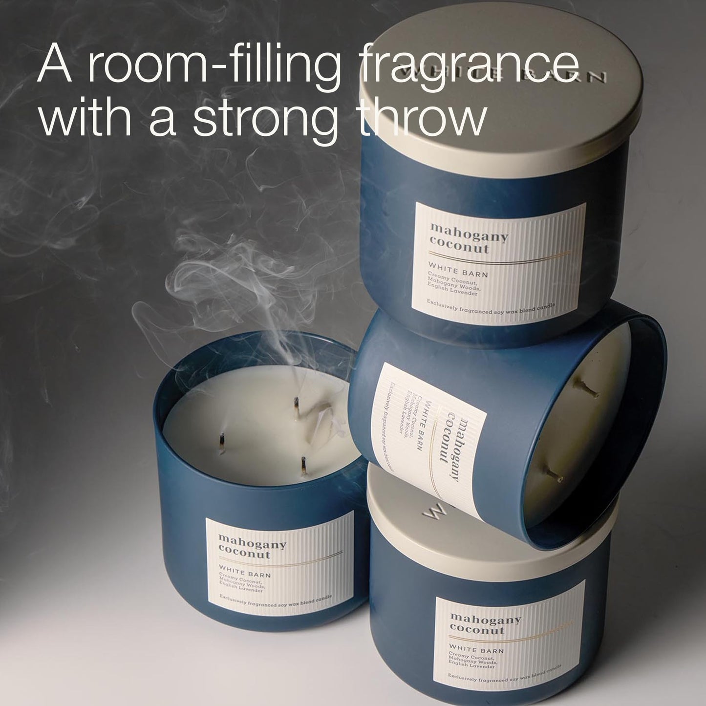 Bath & Body Works 3-Wick Candle, Mahogany Coconut Candle, Strong Throw, Long-Lasting Burn Up to 45 Hours, Exclusively Fragranced Soy Wax Blend, 14.5 oz - 1 Pack