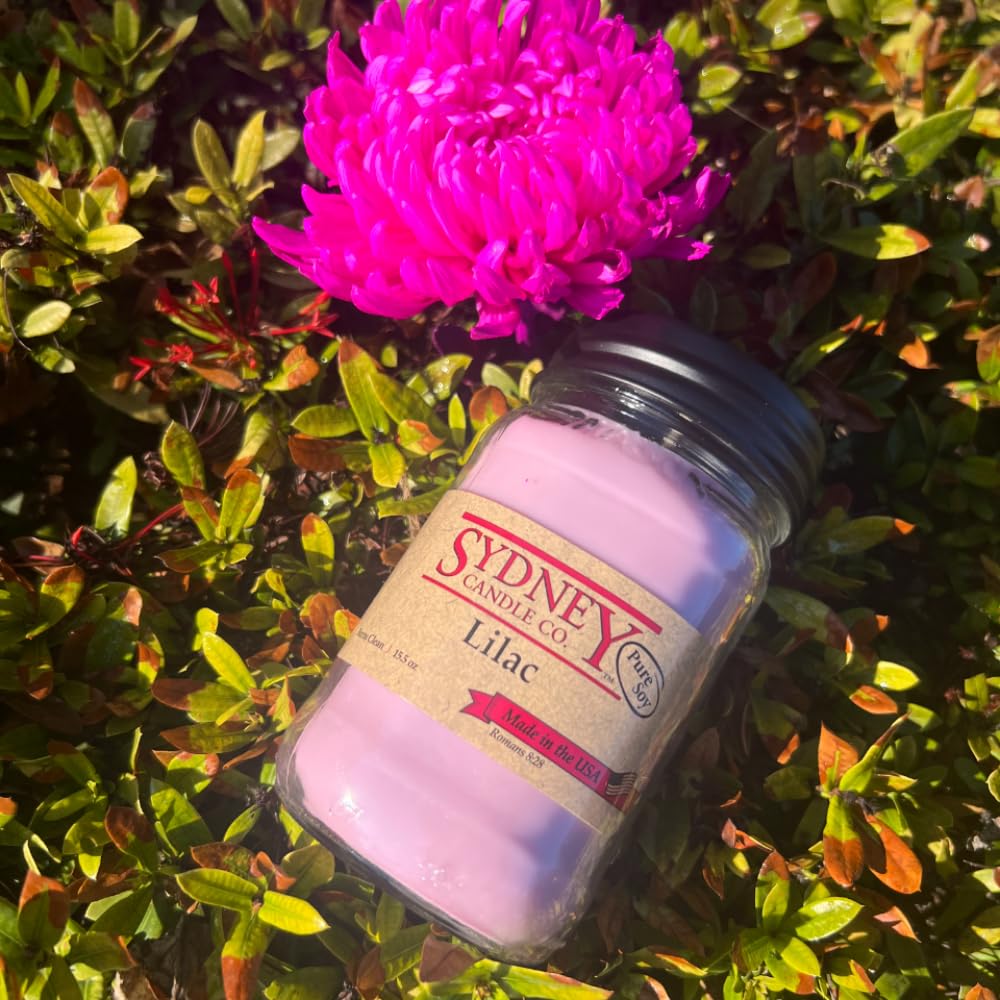 Sydney Candle Co. Soy Wax Spring Candles – Blooming Lilac, 15.5 oz, 2 Pack, Spring Scented Candles for Home, Approx. 180-Hour Burn Time