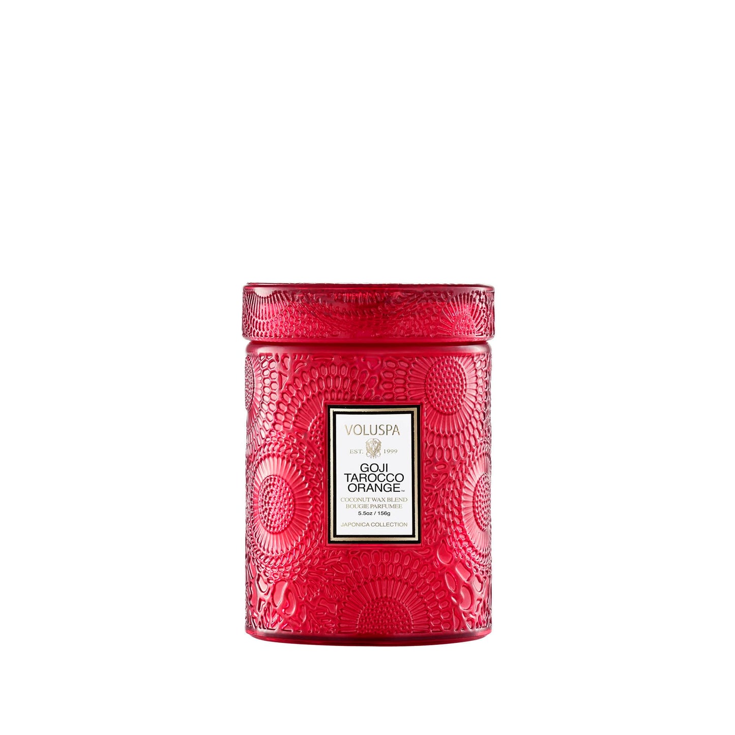 Voluspa Goji Tarocco Orange, Small Candle Jar, 5.5 oz, 50 Hour Burn Time, Coconut Wax for Clean Burning, Handcrafted in the USA