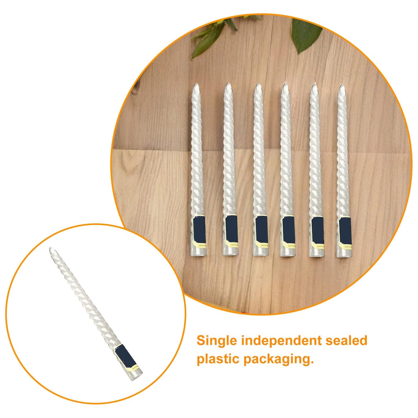 VOSAREA 6pcs White Long Taper Candles Made of Paraffin with Smoke-Free and Long Burning Features European Style Rod Candles for Weddings and Home Decor