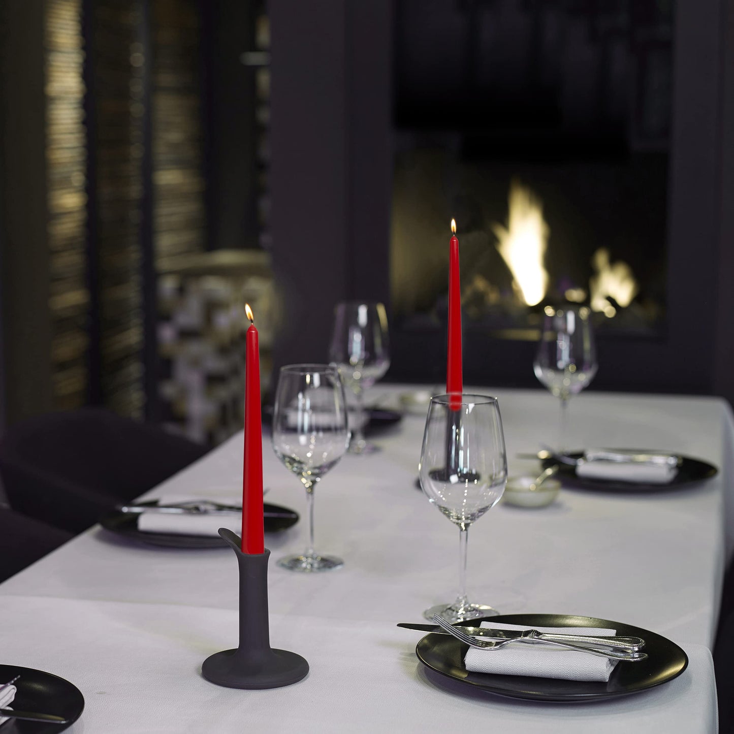 BOLSIUS Red Taper Candles - 4 Pack Unscented 10 Inch Dinner Candle Set - 8 Hours Burn Time - Premium European Quality - Smokeless and Dripless Household, Wedding, Party, and Home Decor Candlesticks
