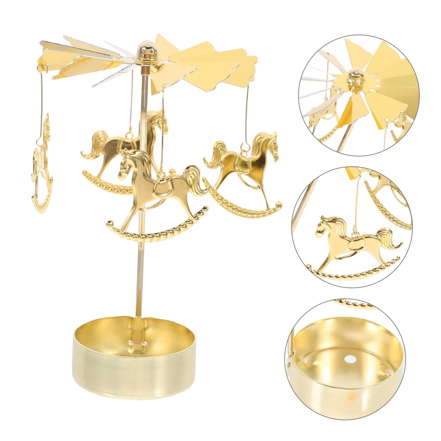 ULDIGI Candle Carousel Holder Elegant Rotating Metal Candle Stand for Romantic Dinners Weddings and Home Decor Unique Decorative Centerpiece for Tea Lights