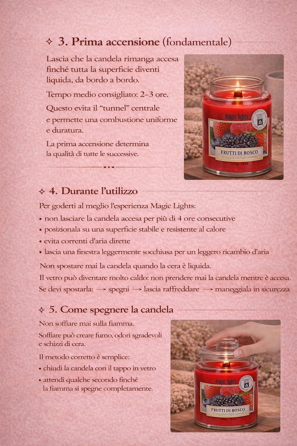 Candle jar 510g Berries with Natural Wood Wick, Made in Italy