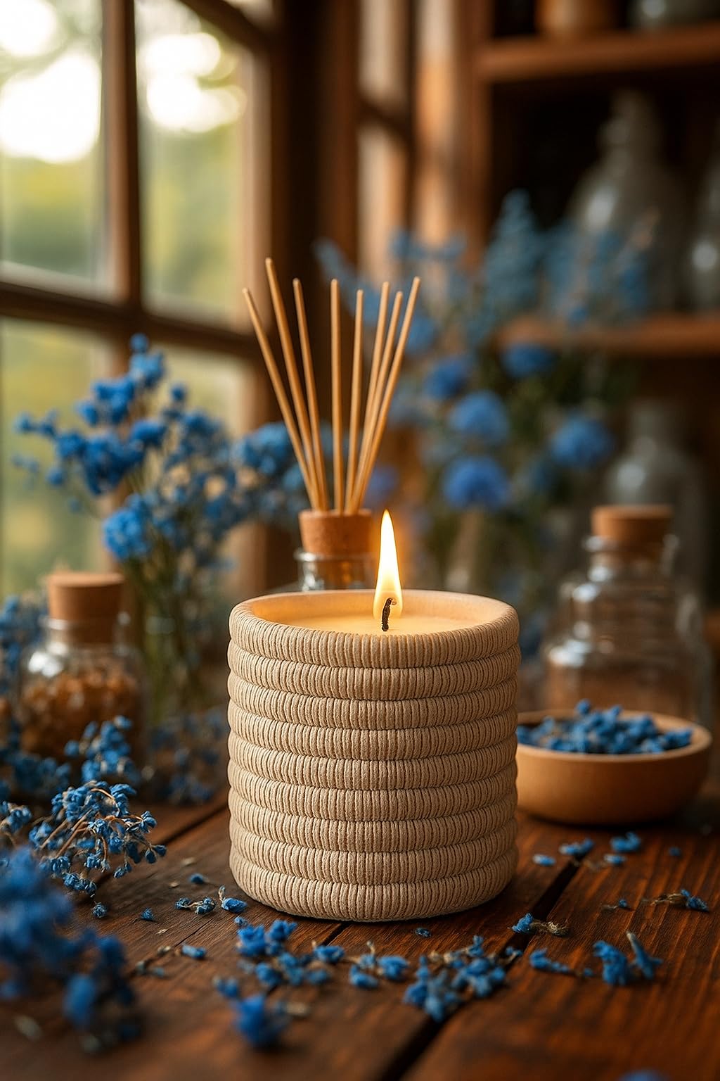 Clean Cotton Scented Candle 14oz – CW Studio Ceramic Jar with Dust Cover, Up to 71 Hour Clean Burn, Smokeless Hand-Poured Wax, Home Decor & Gift Giving