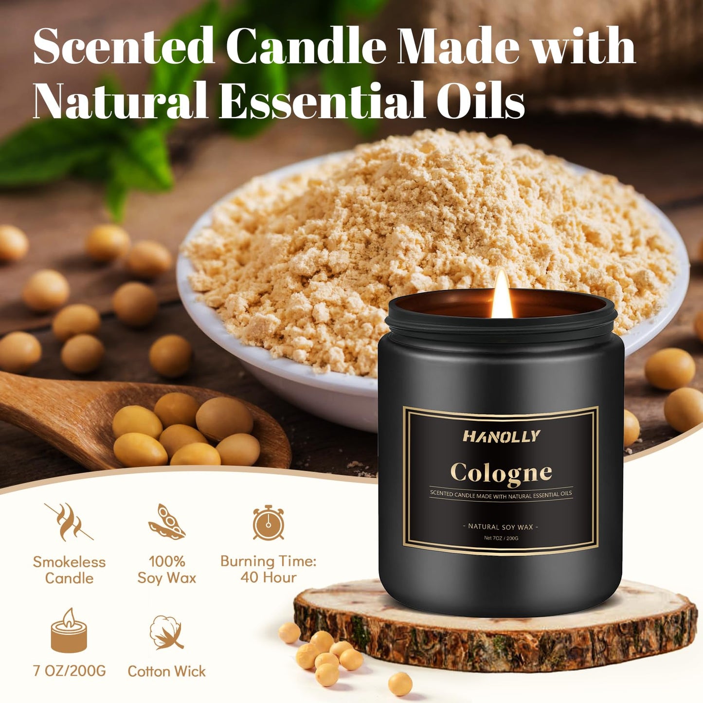 Mens Scented Candle Gift Set, 6 Pack Candles for Men, Gifts for Father, Dad, Husband or Boyfriend, Soy Candles for Home Scented, 42 oz Long Lasting Aromatheraspy Candle, Maculine Jar Candle Kit
