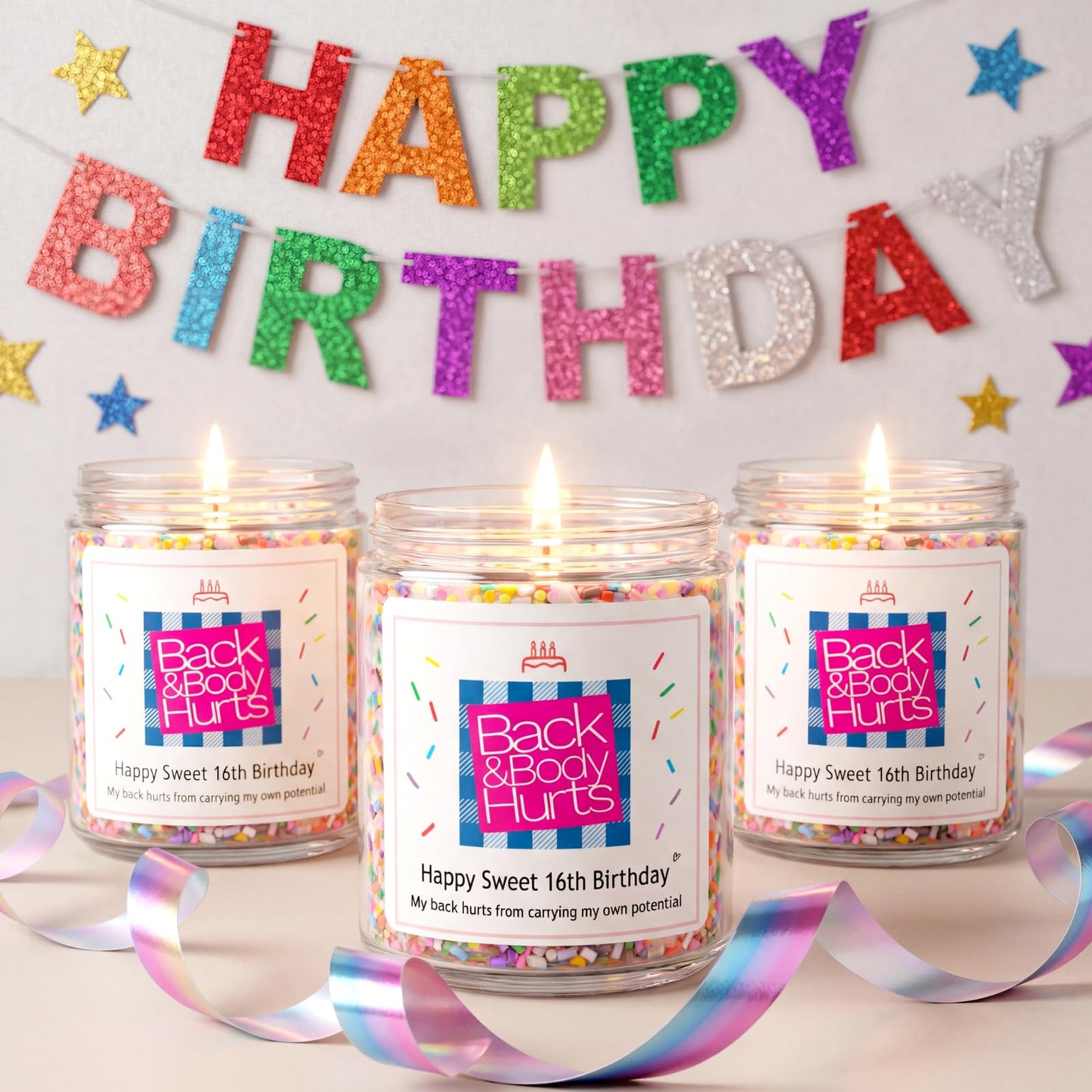 Homsolver 16th Birthday Gifts for Girls - Sweet 16 Vanilla Cream Scented Candle, 16th Birthday Decorations for Girls, Natural Soy Wax Gift for Daughter, Sister, Best Friend, Niece