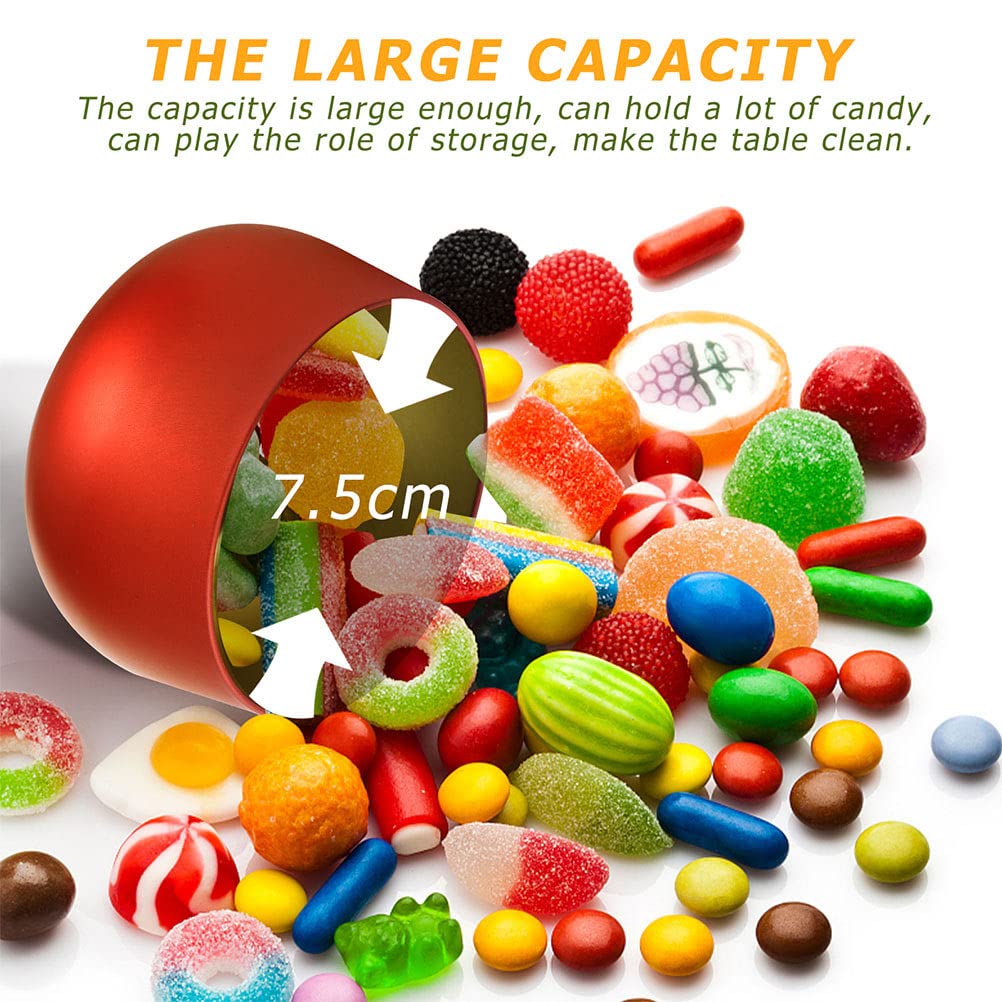 FOMIYES 12Pcs Red Tinplate Candle Jars - 4oz Round Sealed Metal Containers with Cover for Candies, Tea, Beads, Party Favors, and Storage