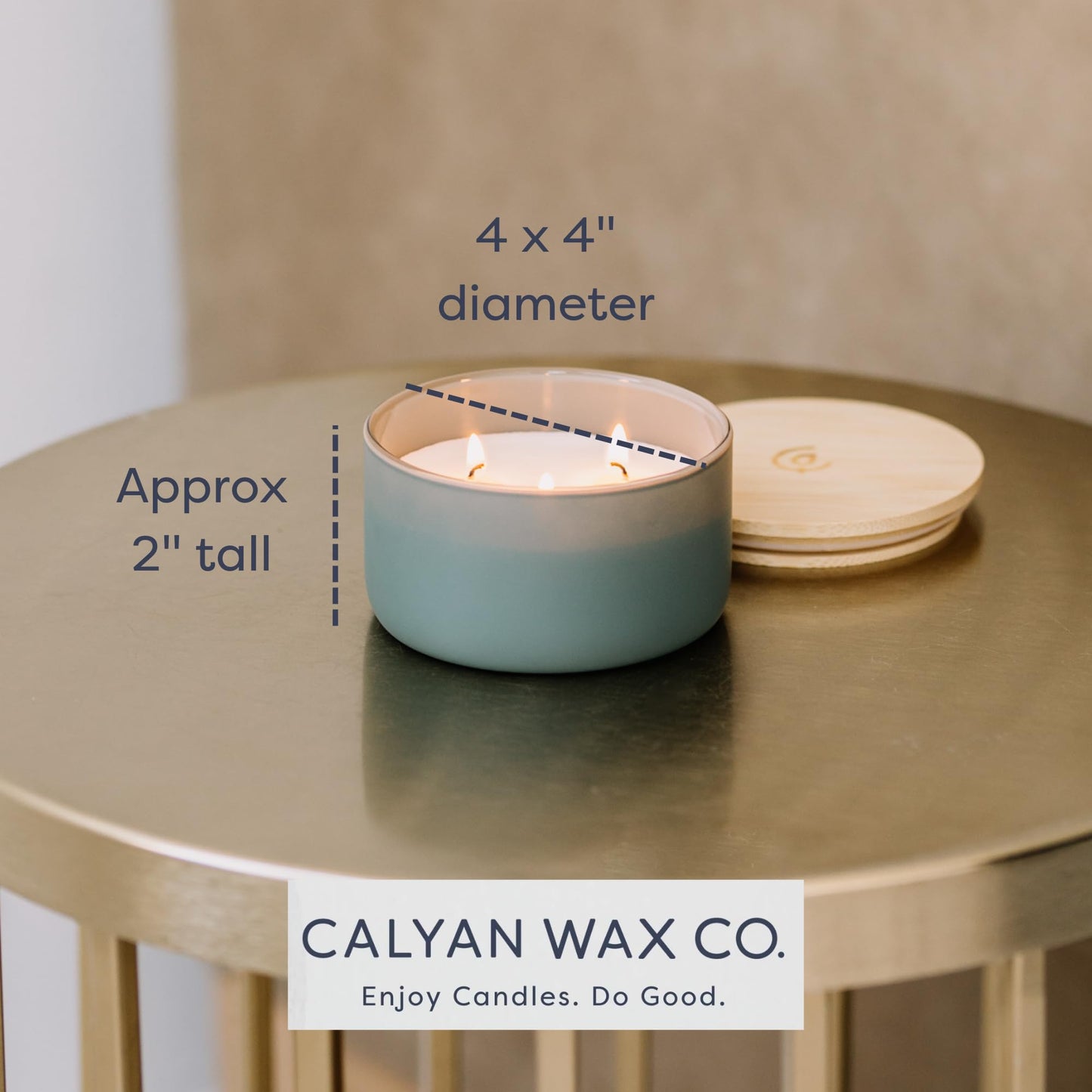 Calyan Wax Co. Evergreen & Eucalyptus 3 Wick Scented Candle - 30 Hour Burn - Luxury 3 Wick Soy Candles - Clean Soy Wax Candles - Long Lasting Large Glass Jar Candle for Home - 8oz