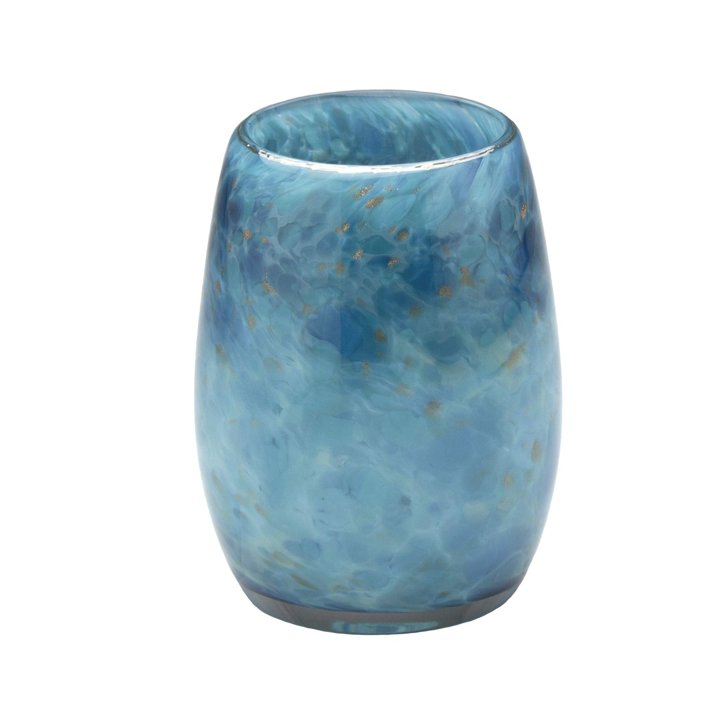 Totally Blown Glassworks Votive Candle Holder, Tea-Light, Handmade Blown Glass, Accent Vase, Centerpiece, Home Decor, Artist Dehanna Jones, Seattle, WA. (Teal Puget Sound)