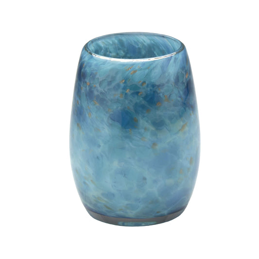 Totally Blown Glassworks Votive Candle Holder, Tea-Light, Handmade Blown Glass, Accent Vase, Centerpiece, Home Decor, Artist Dehanna Jones, Seattle, WA. (Teal Puget Sound)