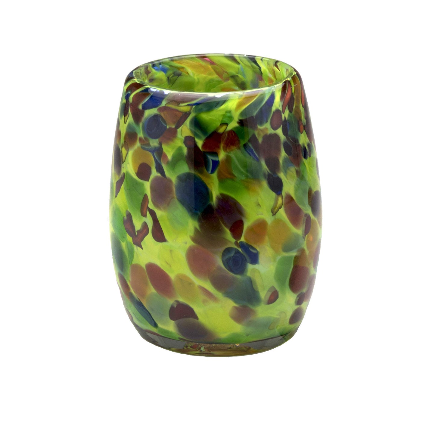Totally Blown Glassworks Votive Candle Holder, Tea-Light, Handmade Blown Glass, Accent Vase, Centerpiece, Home Decor, Artist Dehanna Jones, Seattle, WA. (Green MM Enchanted Forest)