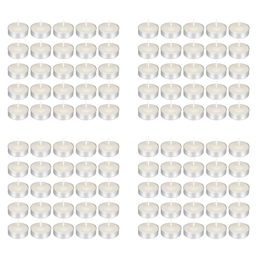 Mega Candles 100 pcs Unscented White Tea Lights Candles, Pressed Wax Candle 3.5 Hour Burn Time, Home Décor, Wedding Receptions, Occasions, Festivities, Events, Meditations, Spa, Prayers, Vigil