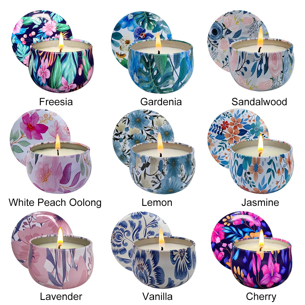 Scented Candles Gift Set of 9 Packs, Aromatherapy Candles for Christmas, Anniversary, Birthday, Valentine's Day, Mother's Day Gifts Idea, Soy Wax Candles