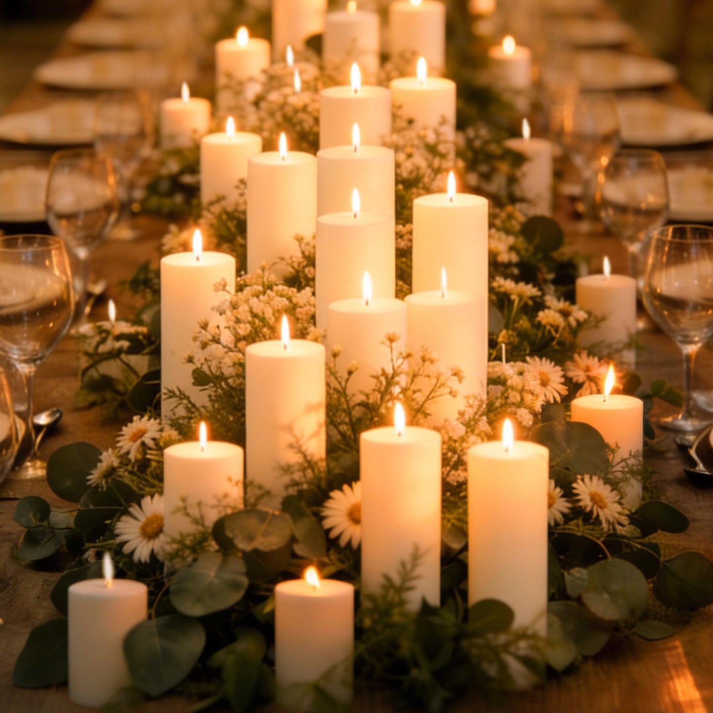 SDBALLBZ 18 Pcs Ivory Pillar Candles Bulk Set, 2x3” 2x6” 2x8” Paraffin Hurricane Candles, Unscented Dripless Smokeless, Long Burning for Party Wedding Events Home Decor